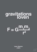 plakat: gravitations loven - graphic charcoal-Ligninger-A1two3