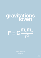 plakat: gravitations loven - heavenly blue-Ligninger-A1two3