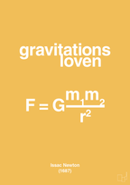 plakat: gravitations loven - honeycomb-Ligninger-A1two3