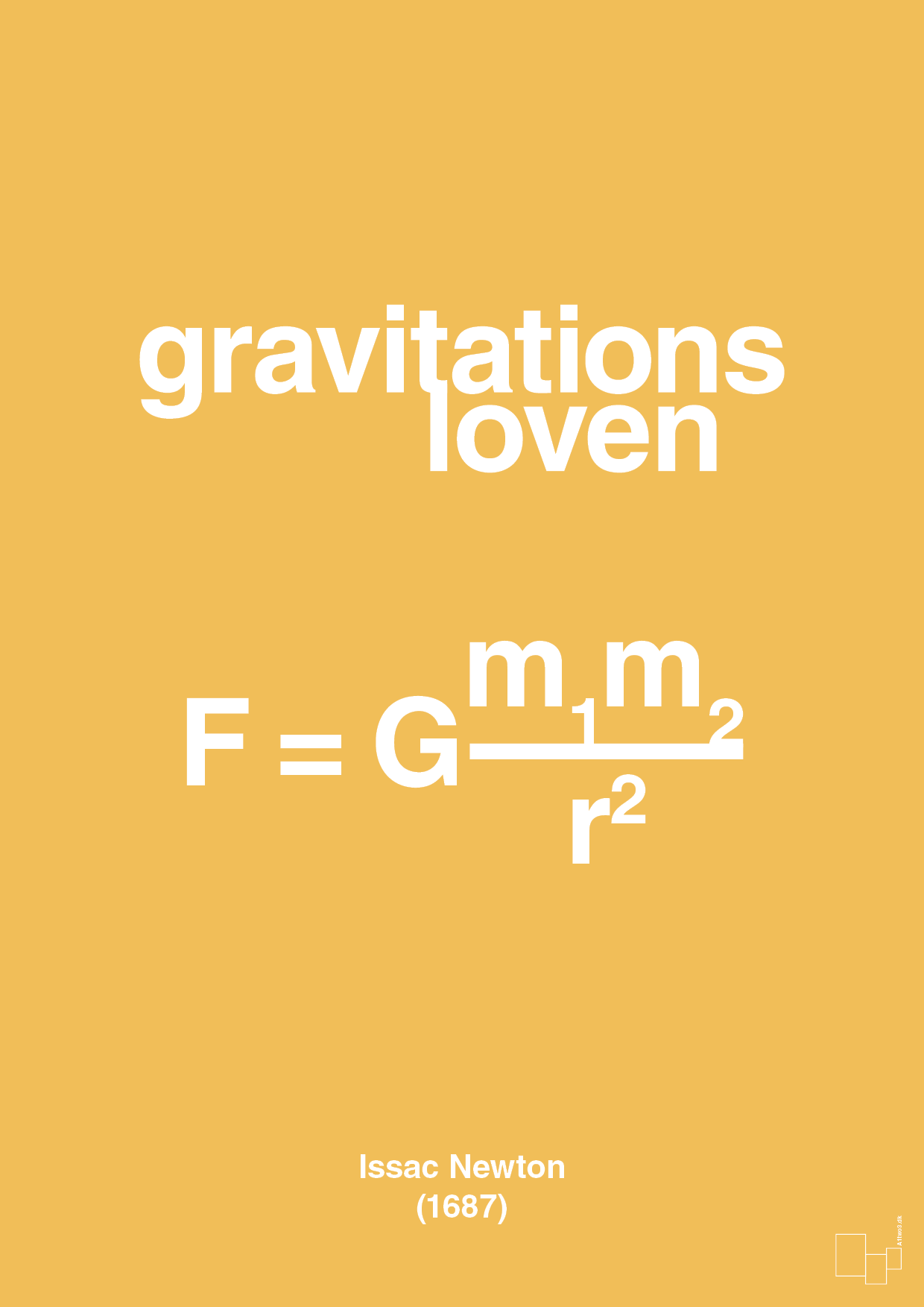 plakat: gravitations loven - honeycomb-Ligninger-A1two3