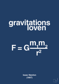 plakat: gravitations loven - lapis blue-Ligninger-A1two3