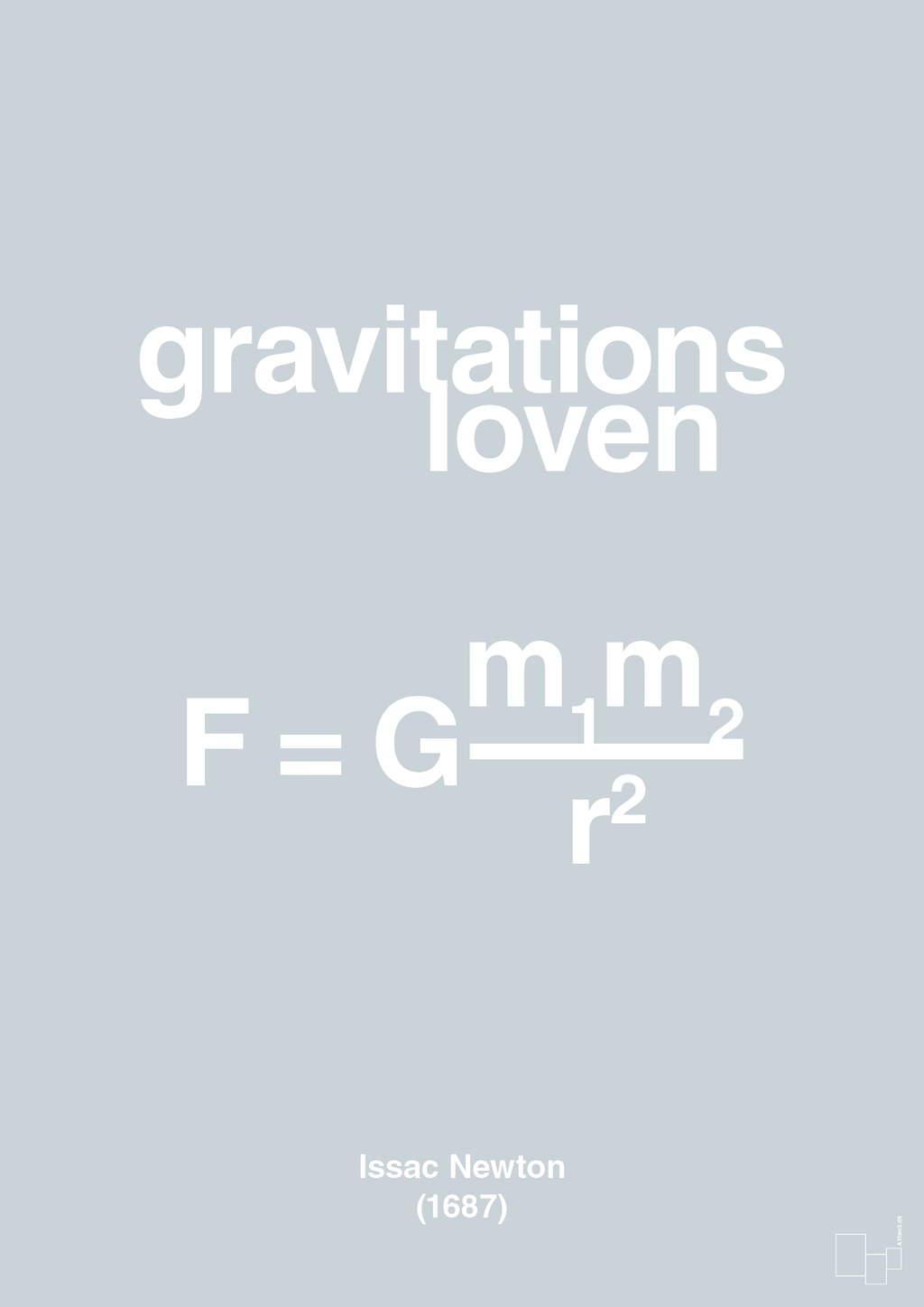 plakat: gravitations loven - light drizzle-Ligninger-A1two3