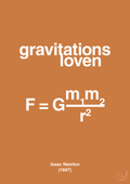 plakat: gravitations loven - rumba orange-Ligninger-A1two3