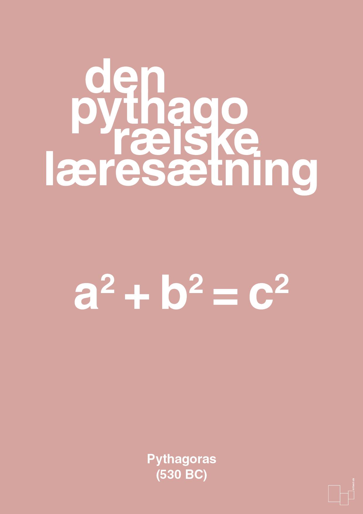 plakat: den pythagoræiske læresætning - bubble shell-Ligninger-A1two3