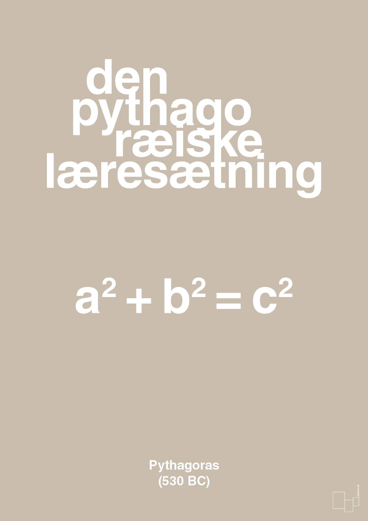 plakat: den pythagoræiske læresætning - creamy mushroom-Ligninger-A1two3