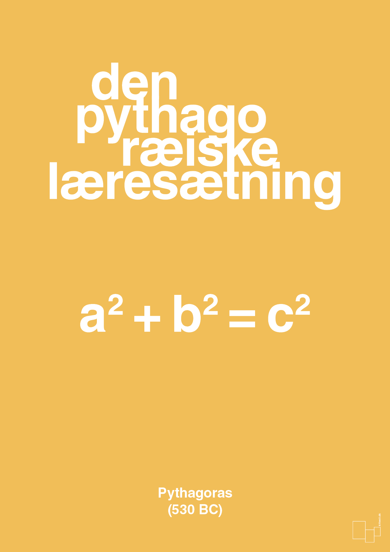 plakat: den pythagoræiske læresætning - honeycomb-Ligninger-A1two3
