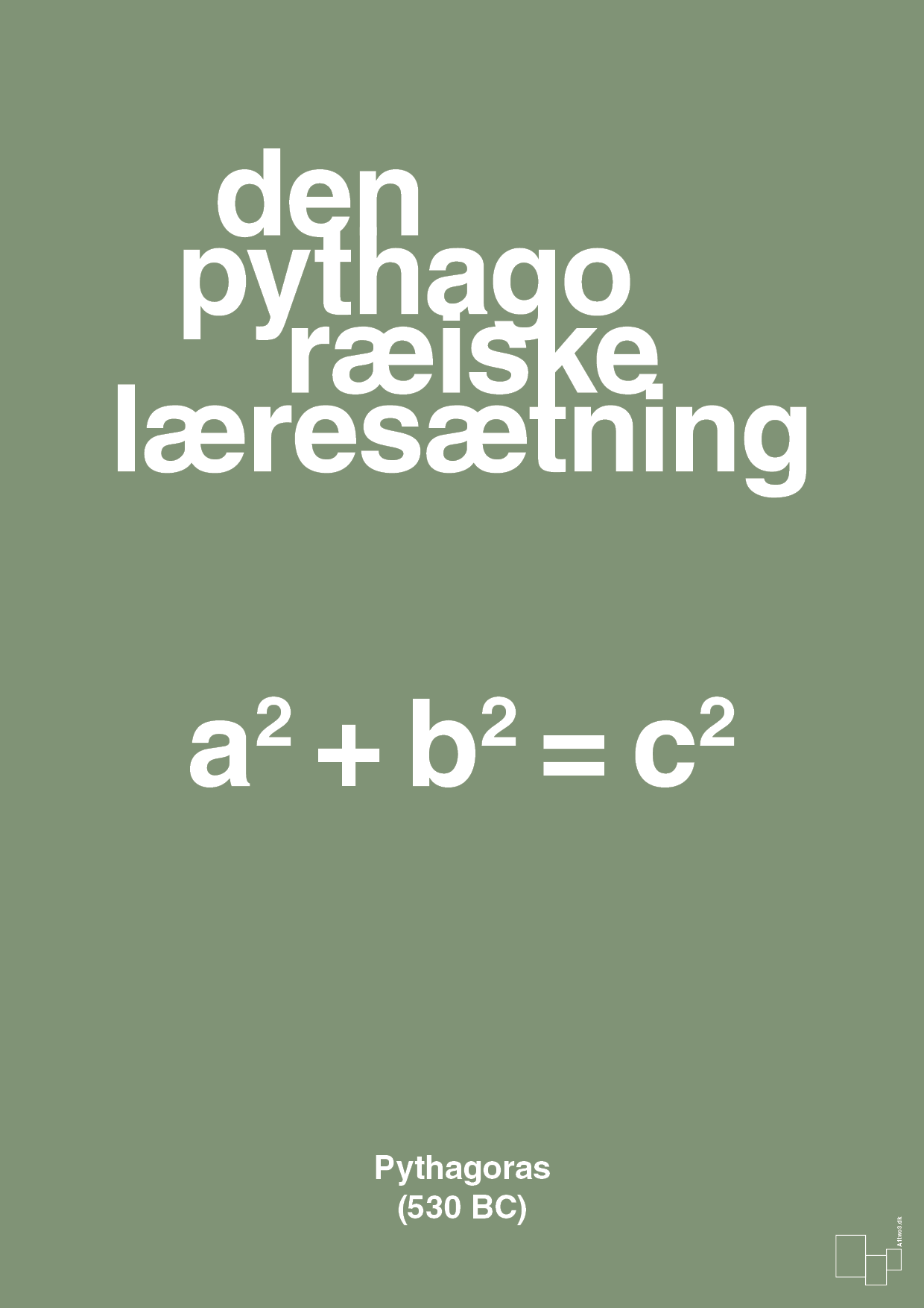 plakat: den pythagoræiske læresætning - jade-Ligninger-A1two3
