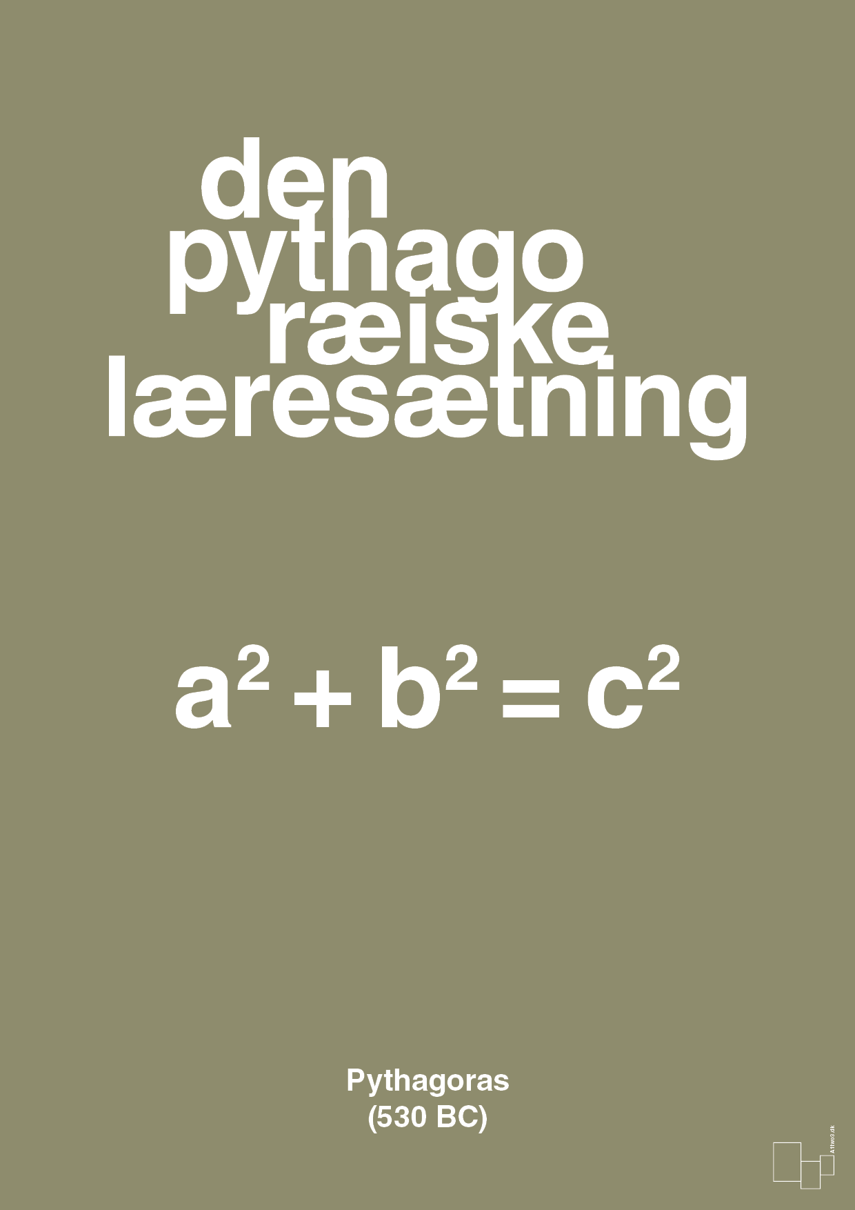 plakat: den pythagoræiske læresætning - misty forrest-Ligninger-A1two3
