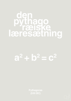 plakat: den pythagoræiske læresætning - painters white-Ligninger-A1two3