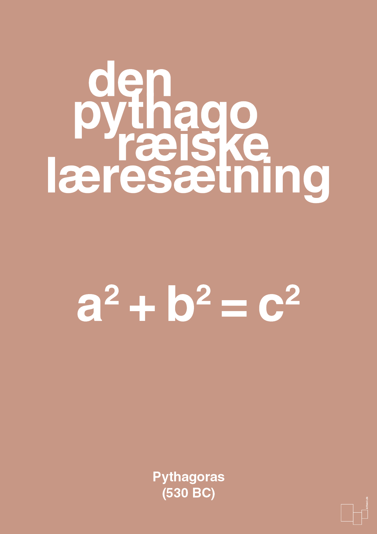 plakat: den pythagoræiske læresætning - powder-Ligninger-A1two3