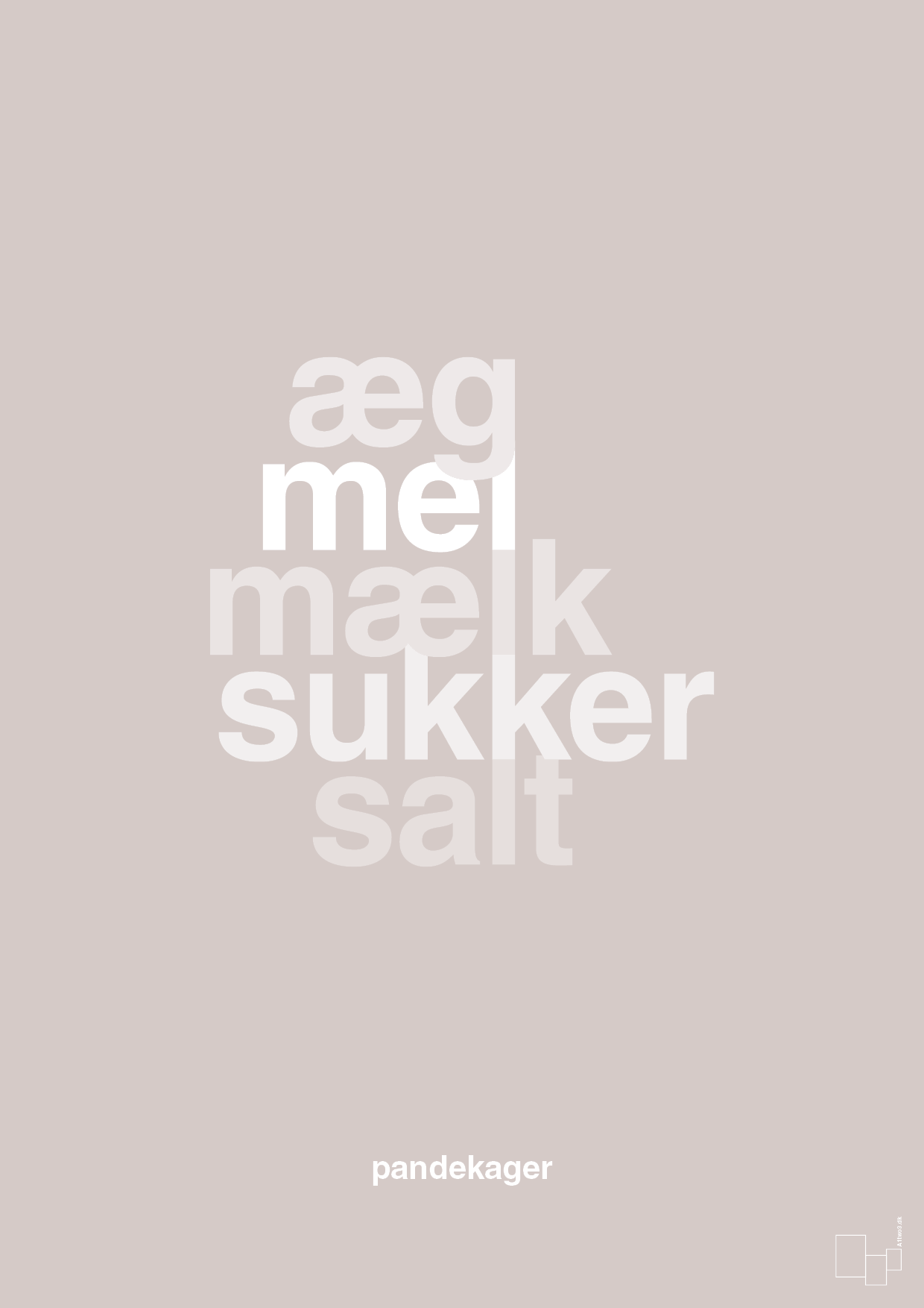 plakat: pandekager - broken beige-Opskrifter-A1two3