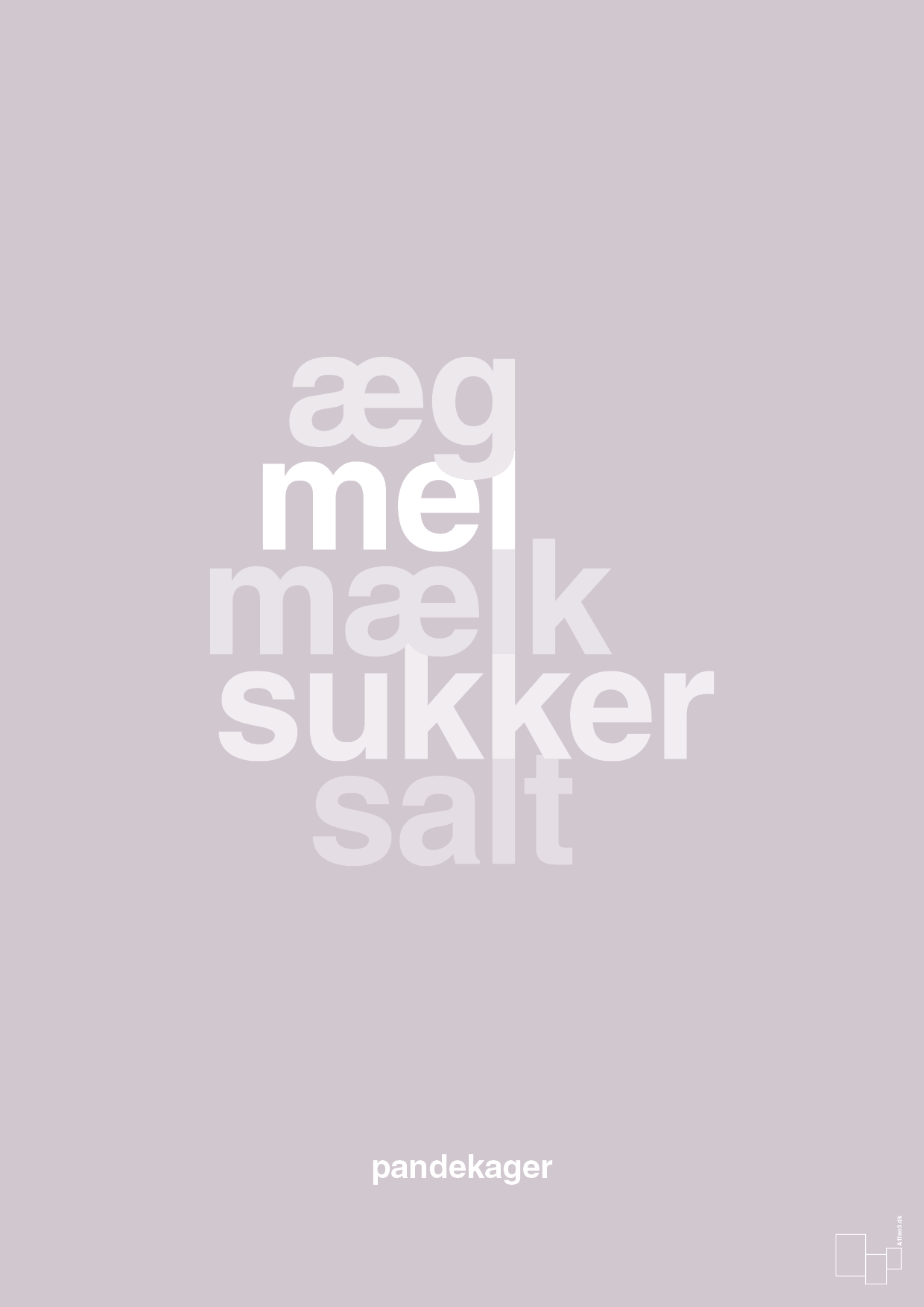plakat: pandekager - dusty lilac-Opskrifter-A1two3