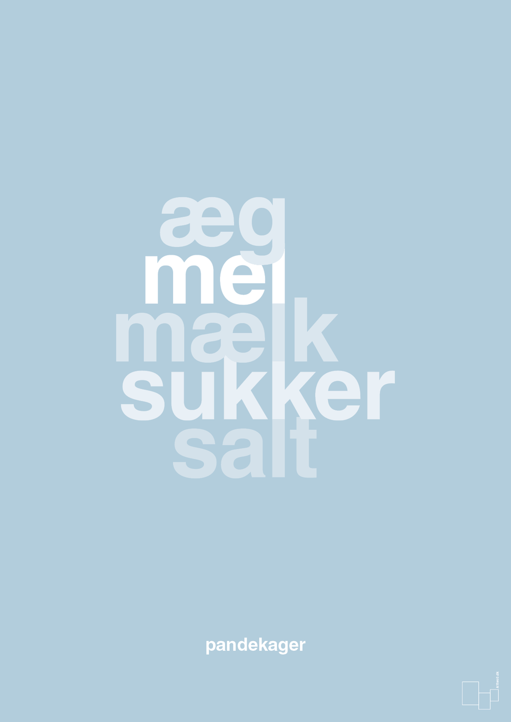 plakat: pandekager - heavenly blue-Opskrifter-A1two3