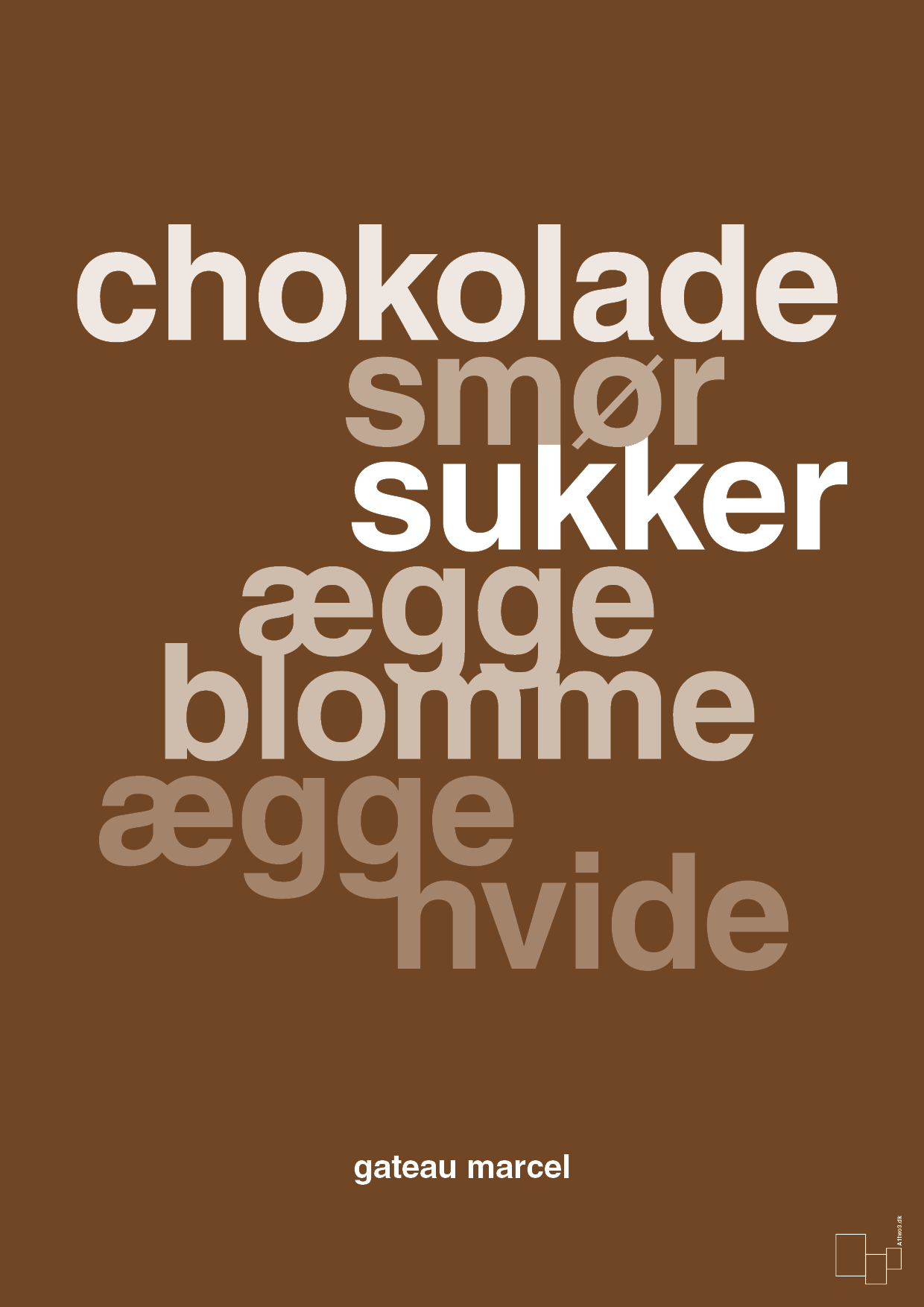 plakat: gateau marcel - dark brown-Opskrifter-A1two3