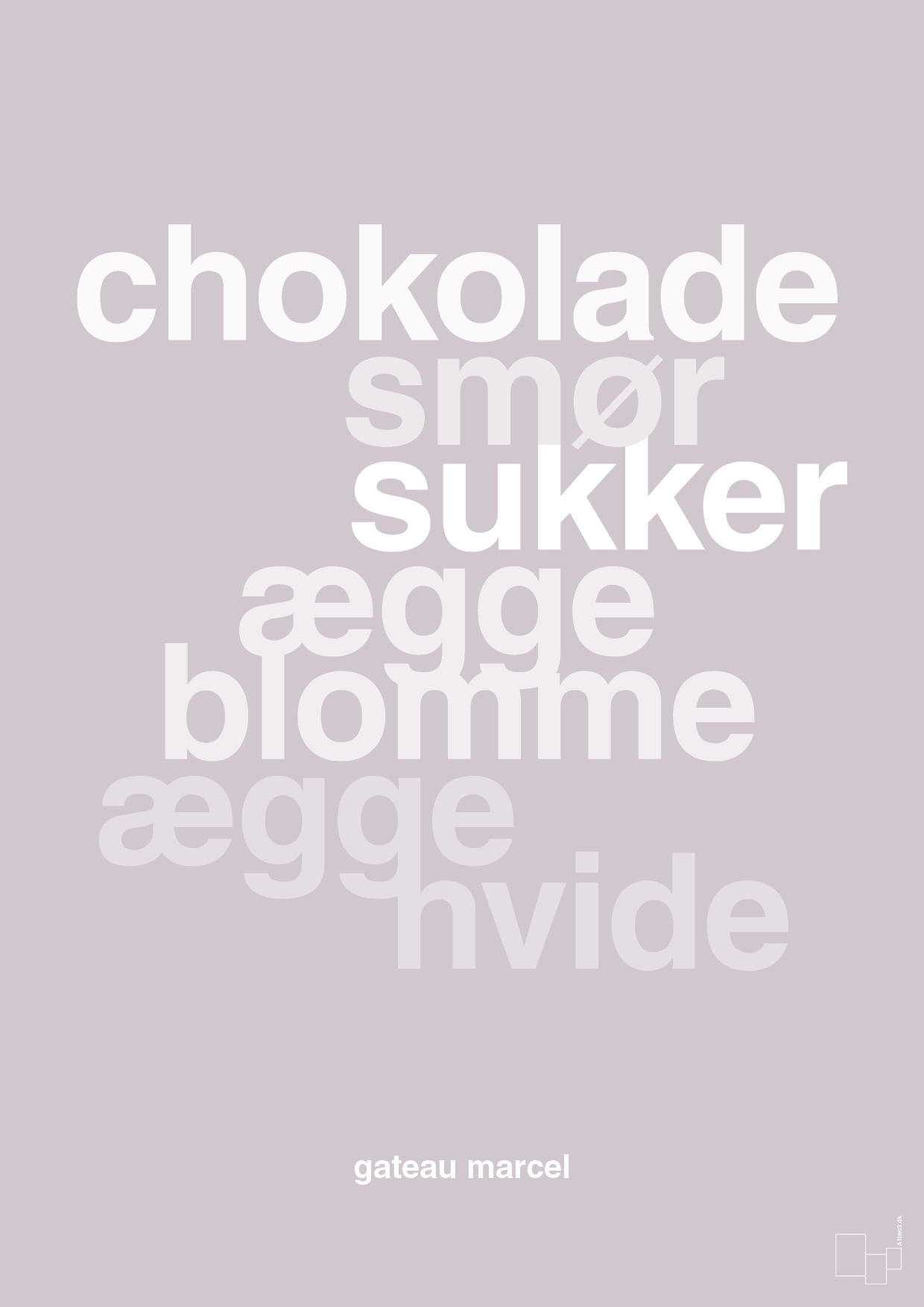 plakat: gateau marcel - dusty lilac-Opskrifter-A1two3