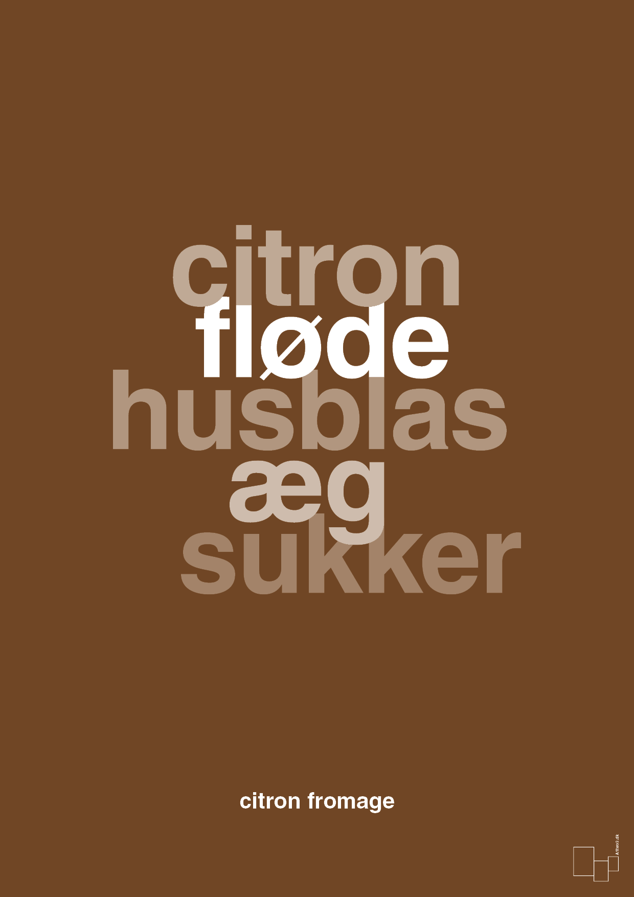 plakat: citron fromage - dark brown-Opskrifter-A1two3