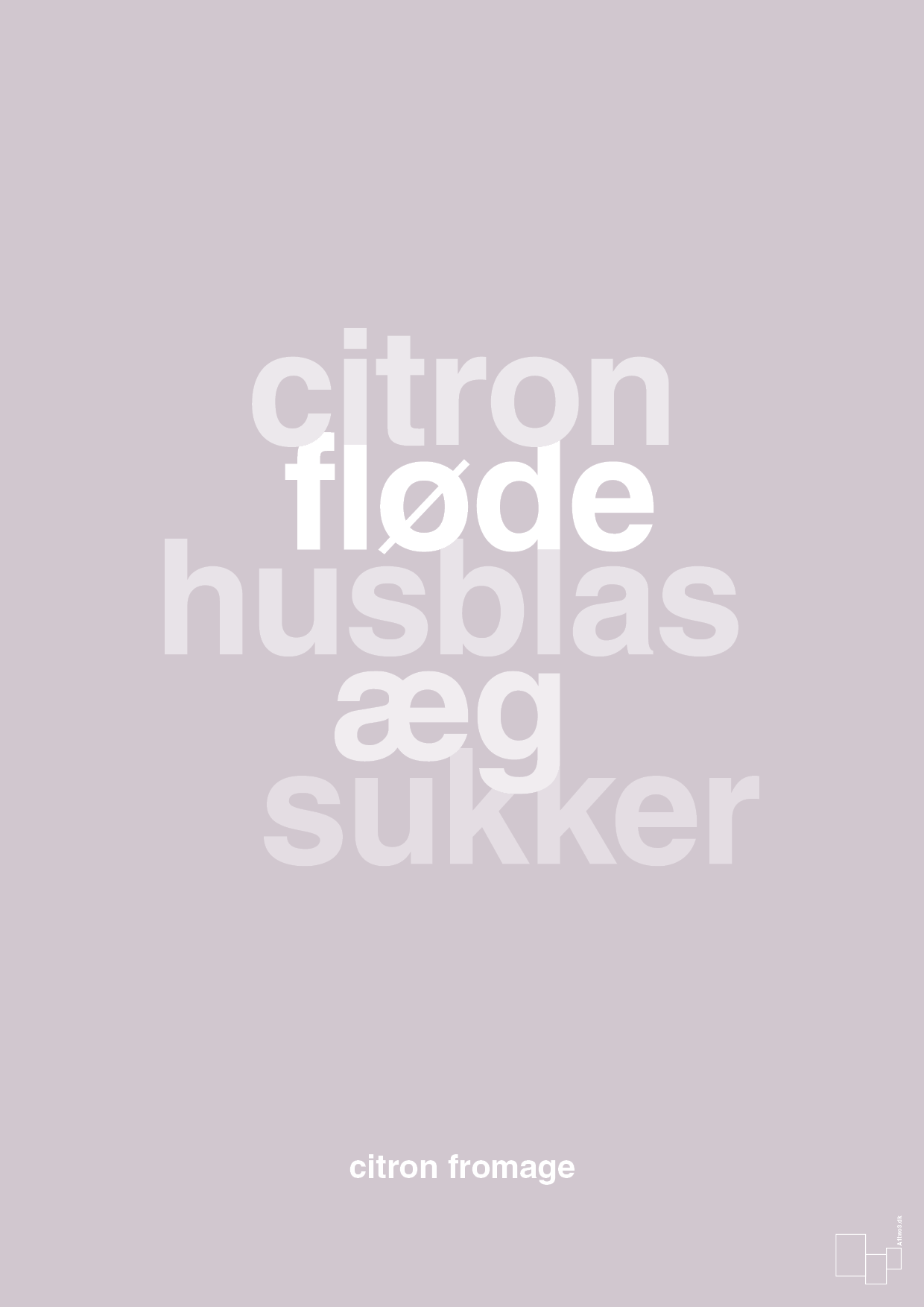 plakat: citron fromage - dusty lilac-Opskrifter-A1two3