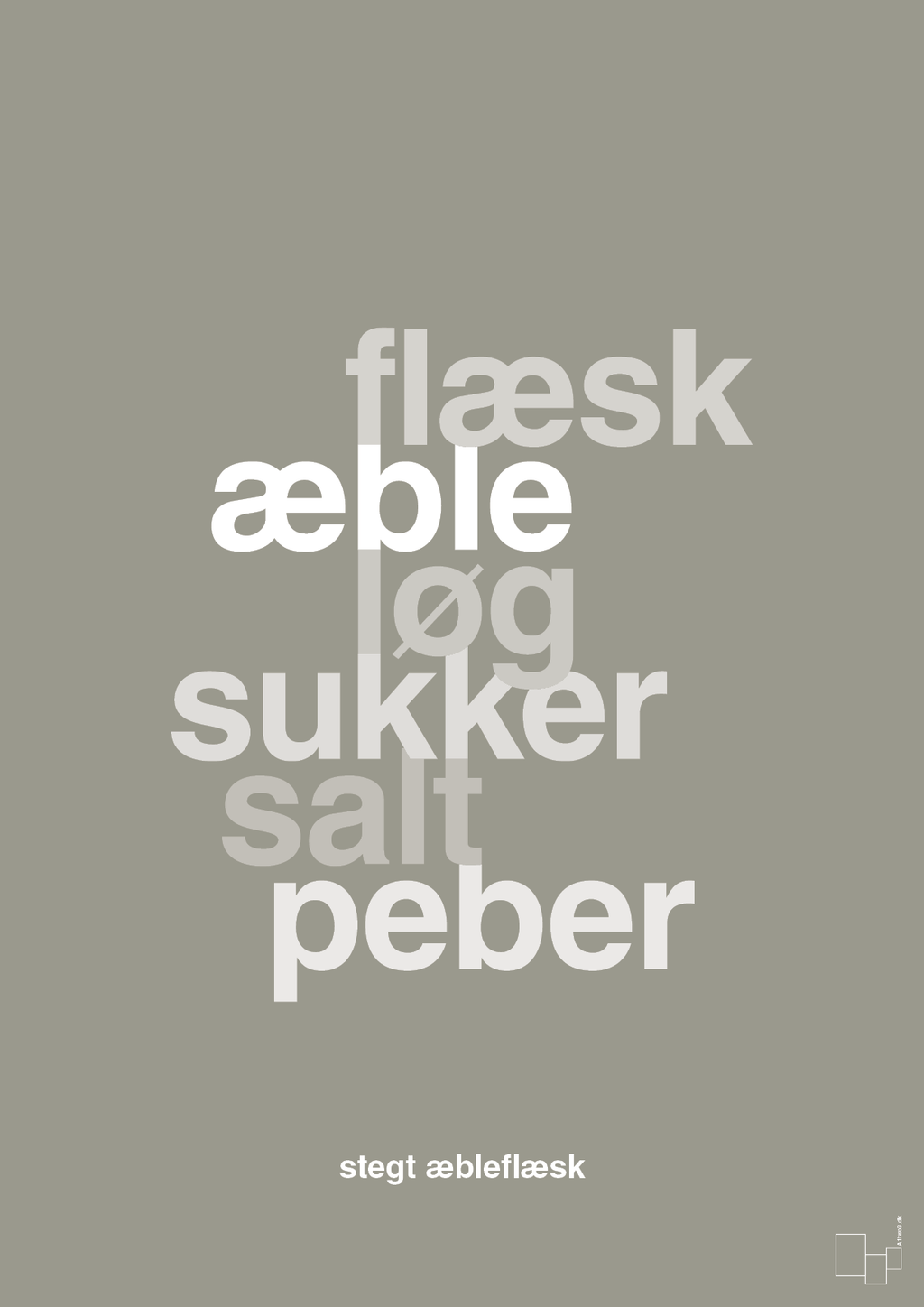 plakat: stegt flæsk - battleship gray-Opskrifter-A1two3