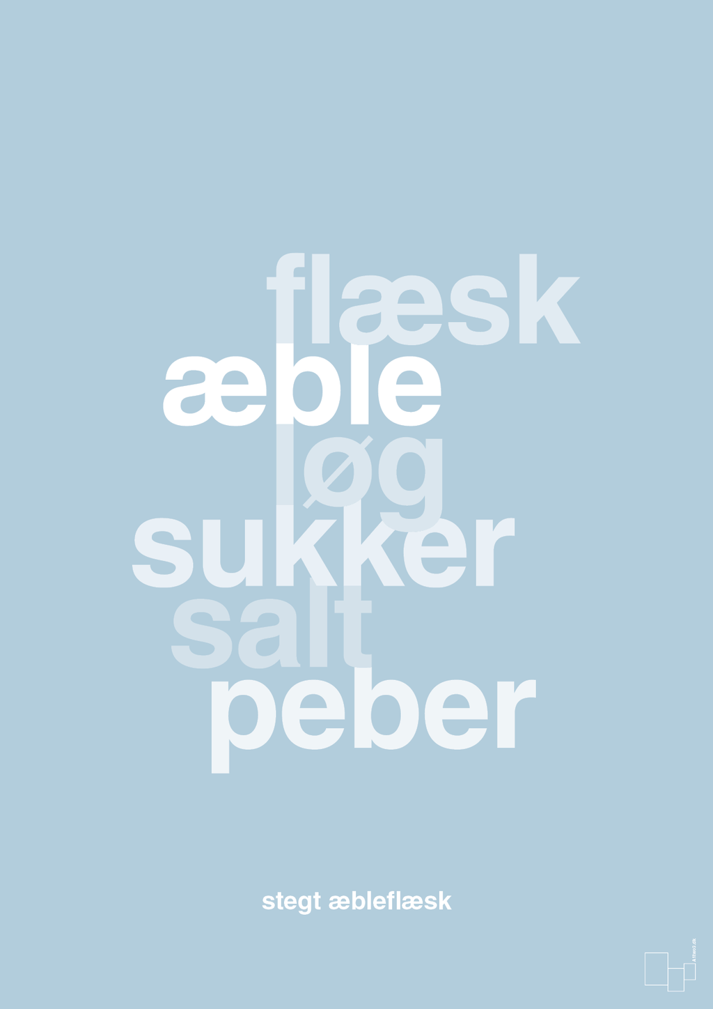 plakat: stegt flæsk - heavenly blue-Opskrifter-A1two3