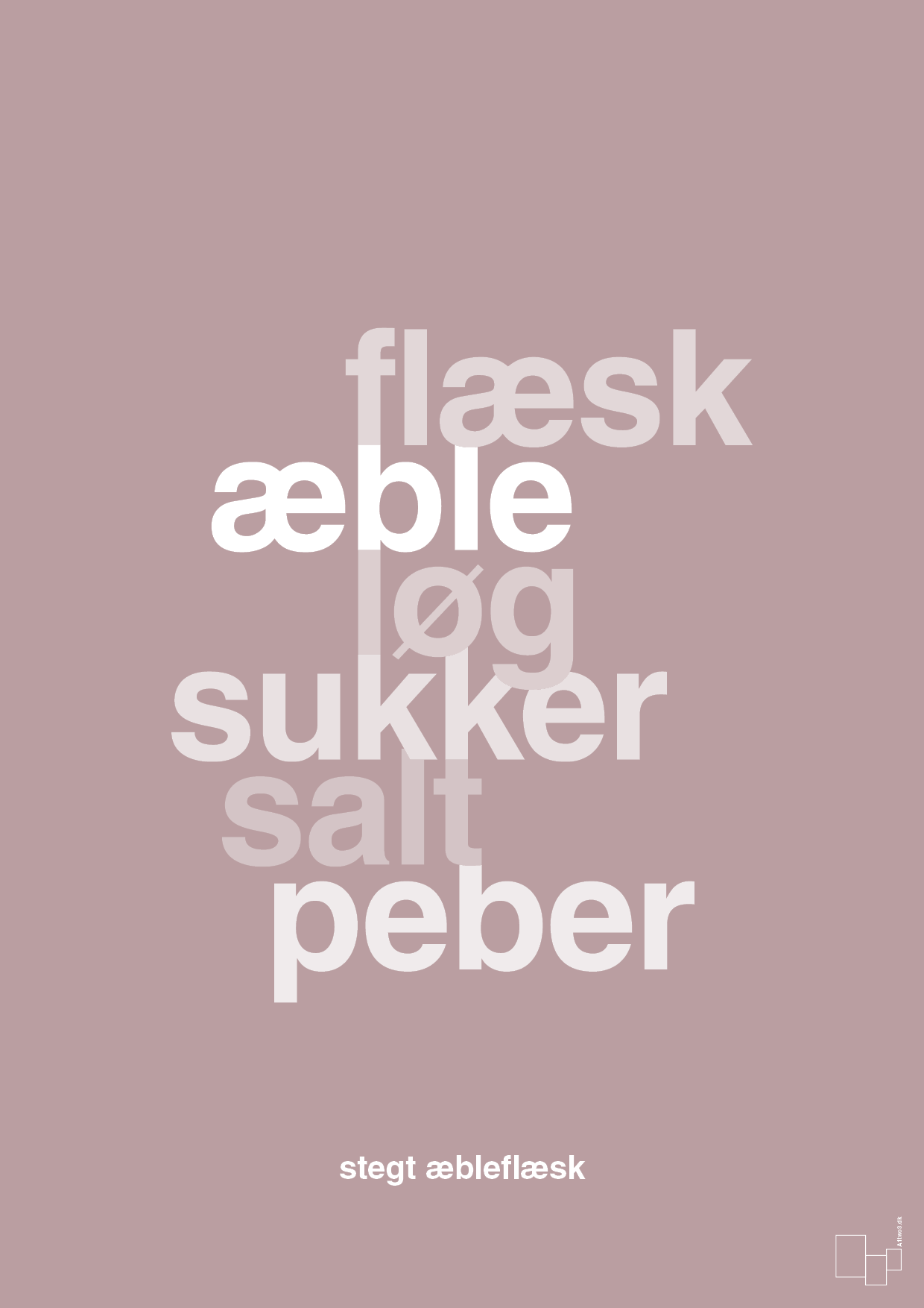 plakat: stegt flæsk - light rose-Opskrifter-A1two3