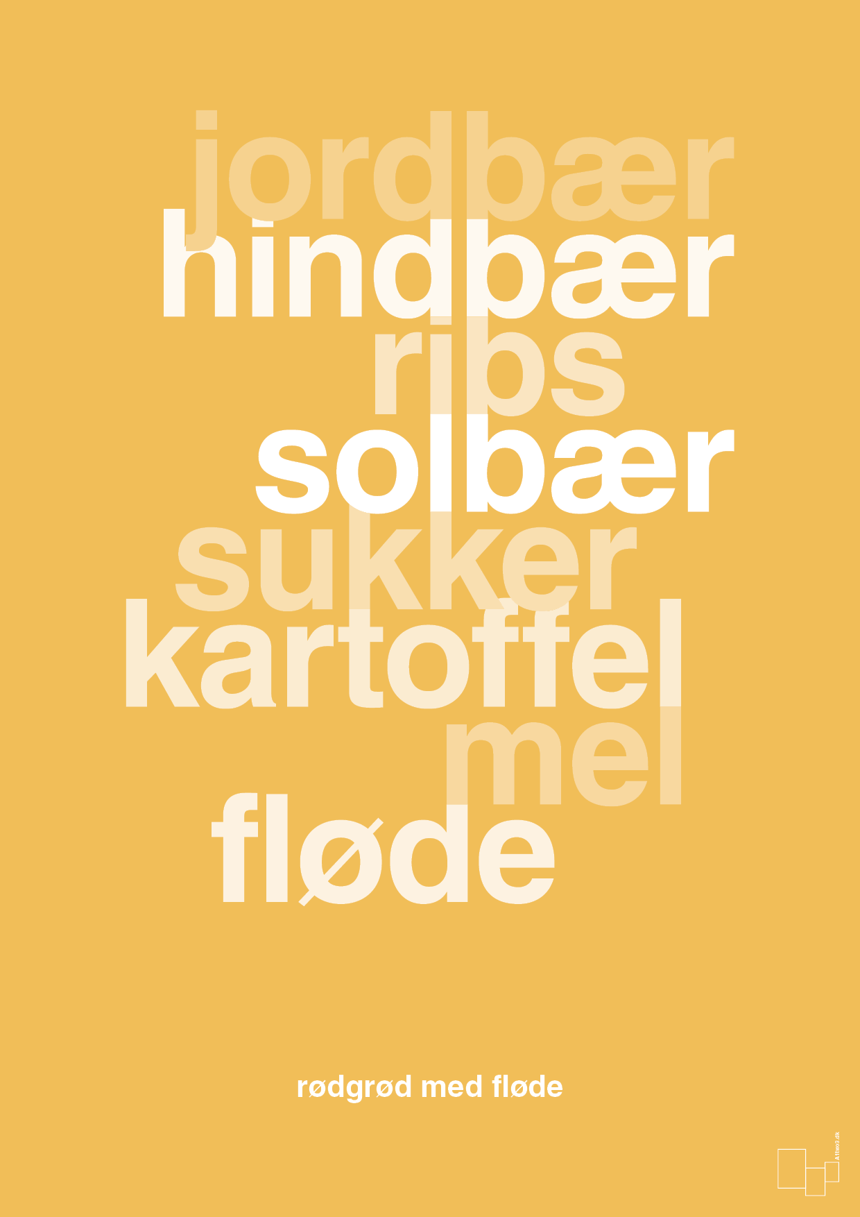 plakat: rødgrød med fløde - honeycomb-Opskrifter-A1two3