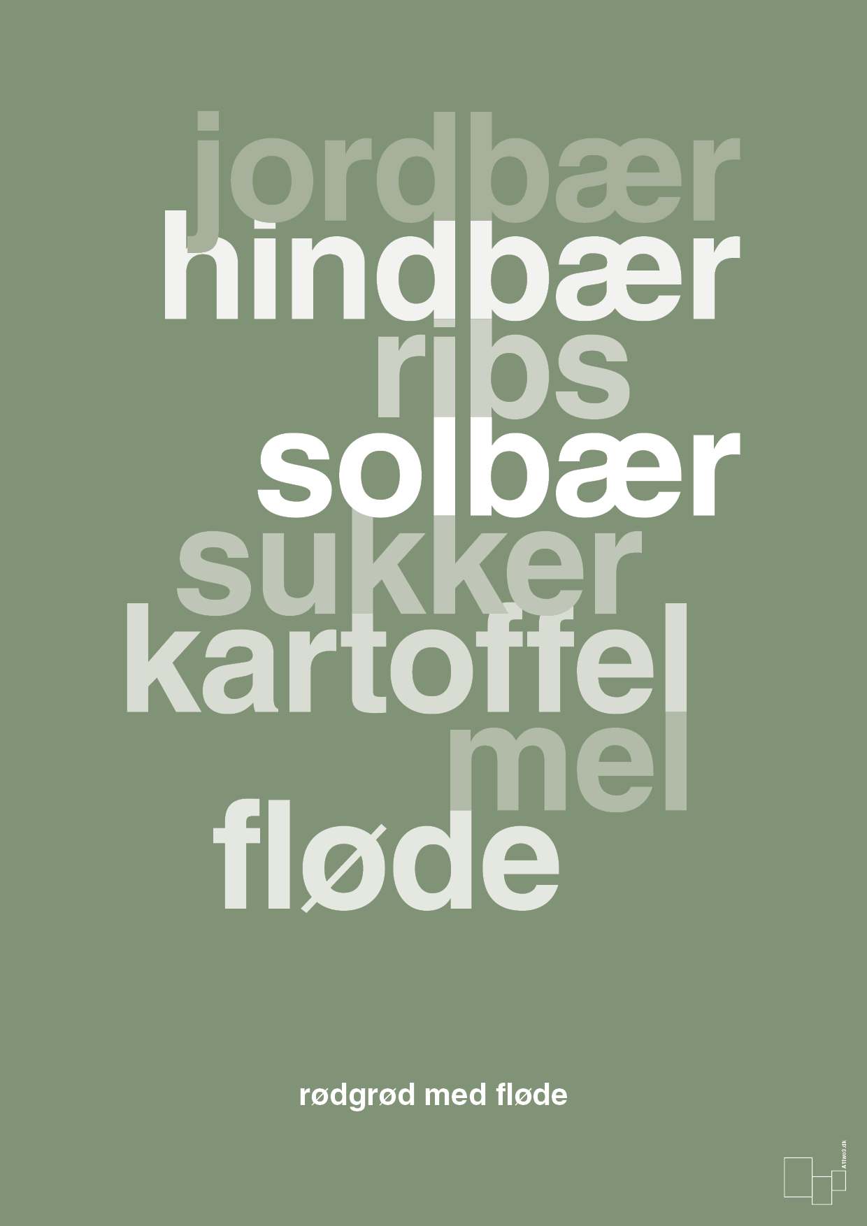 plakat: rødgrød med fløde - jade-Opskrifter-A1two3