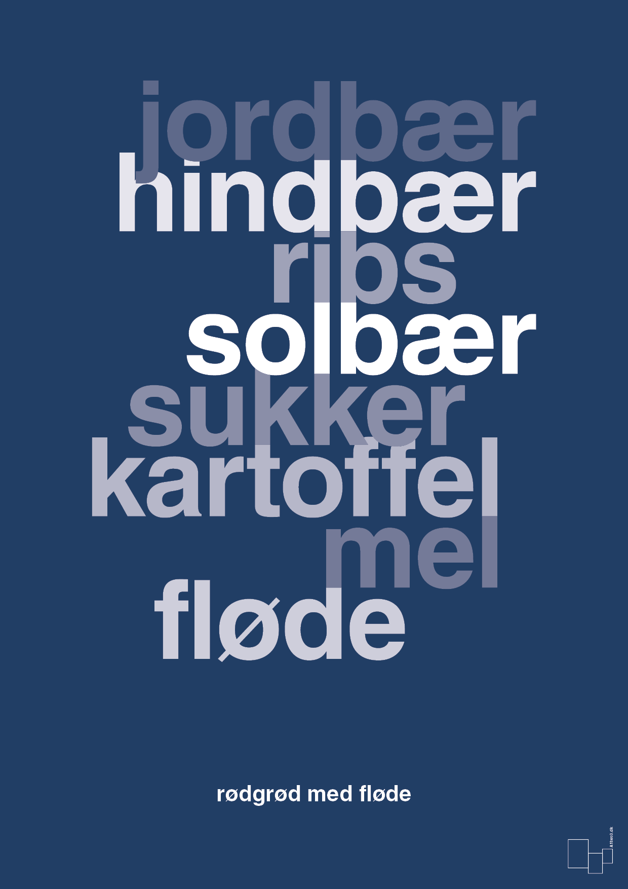 plakat: rødgrød med fløde - lapis blue-Opskrifter-A1two3