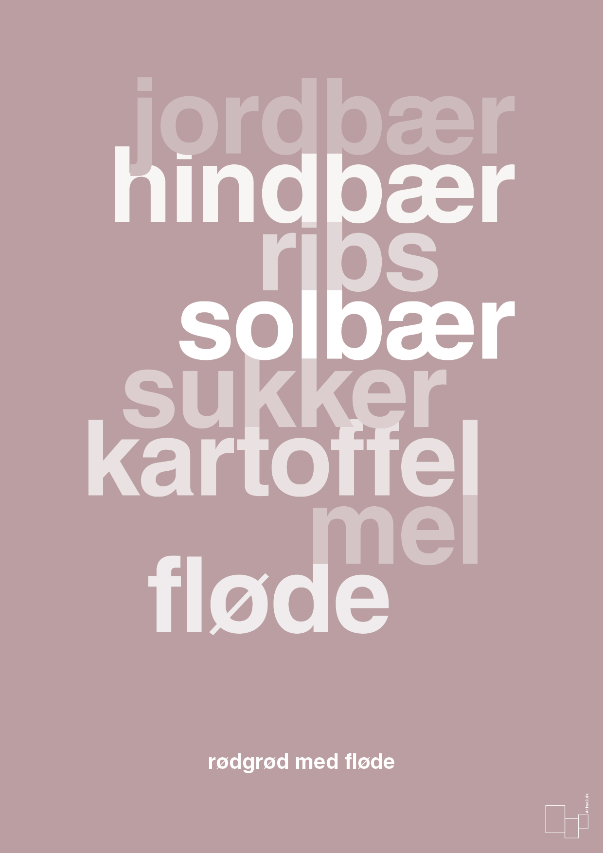 plakat: rødgrød med fløde - light rose-Opskrifter-A1two3