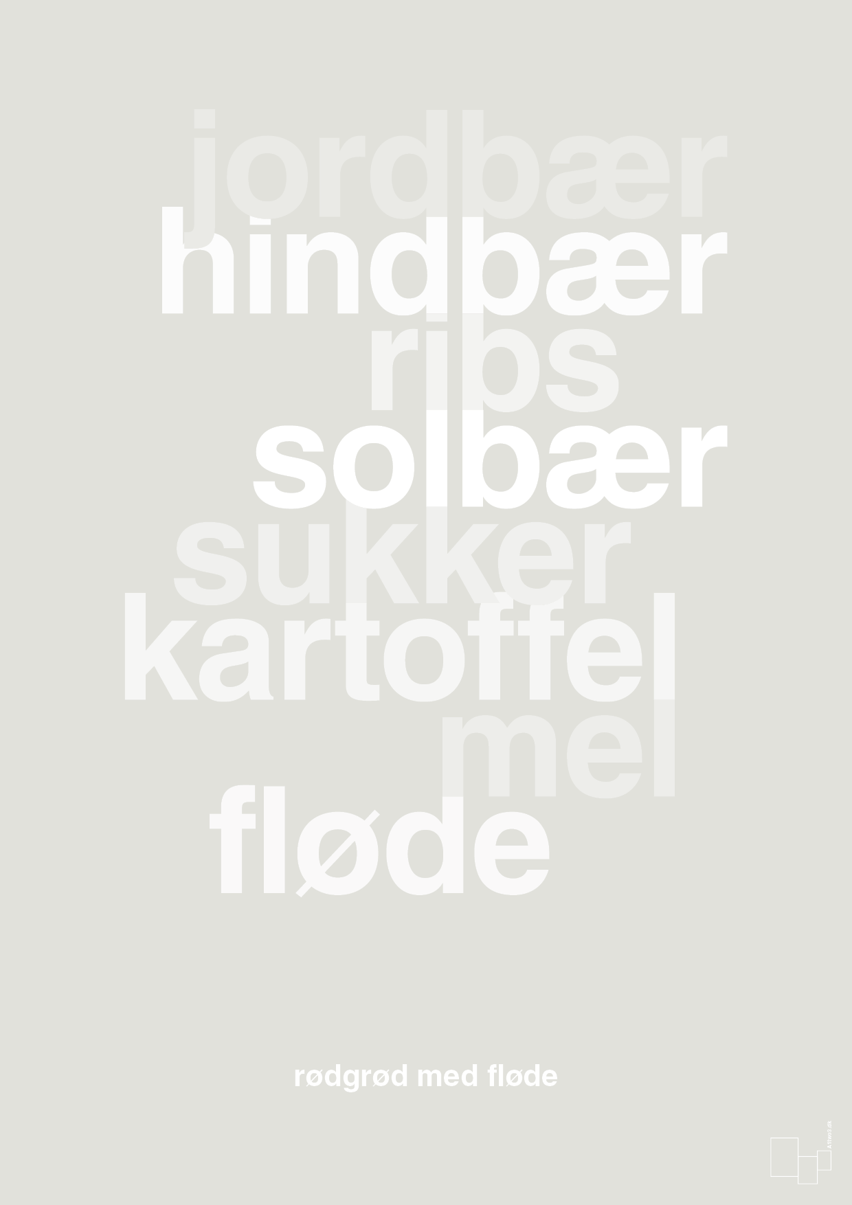 plakat: rødgrød med fløde - painters white-Opskrifter-A1two3