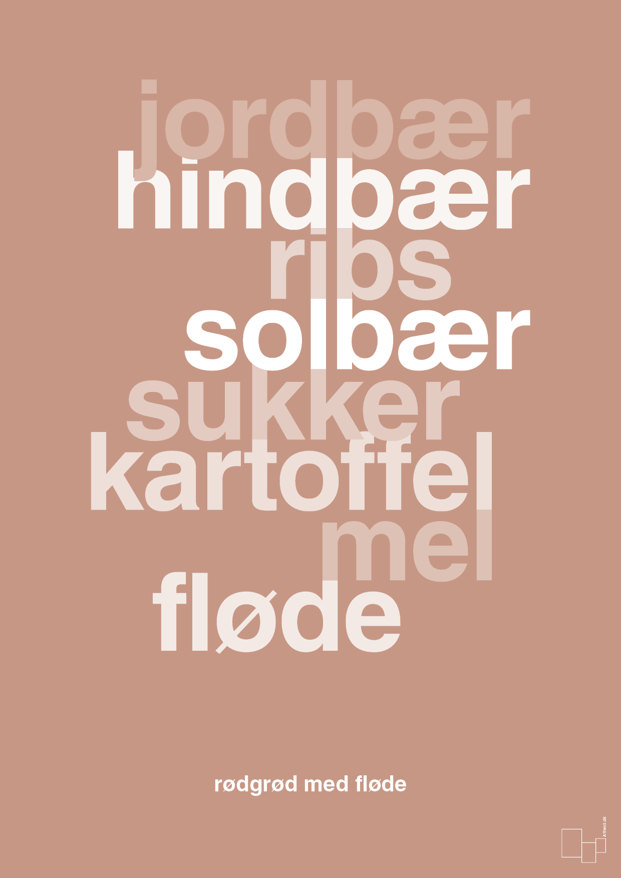 plakat: rødgrød med fløde - powder-Opskrifter-A1two3
