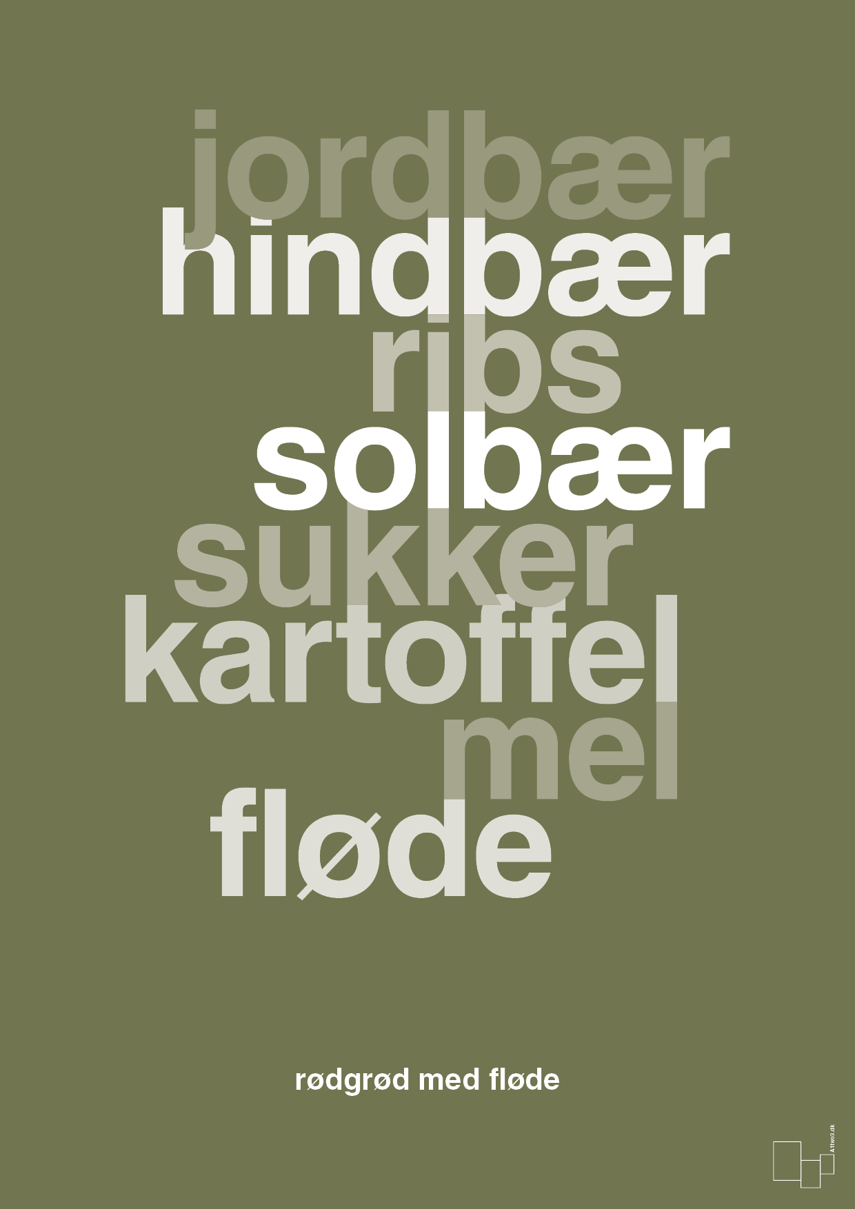 plakat: rødgrød med fløde - secret meadow-Opskrifter-A1two3
