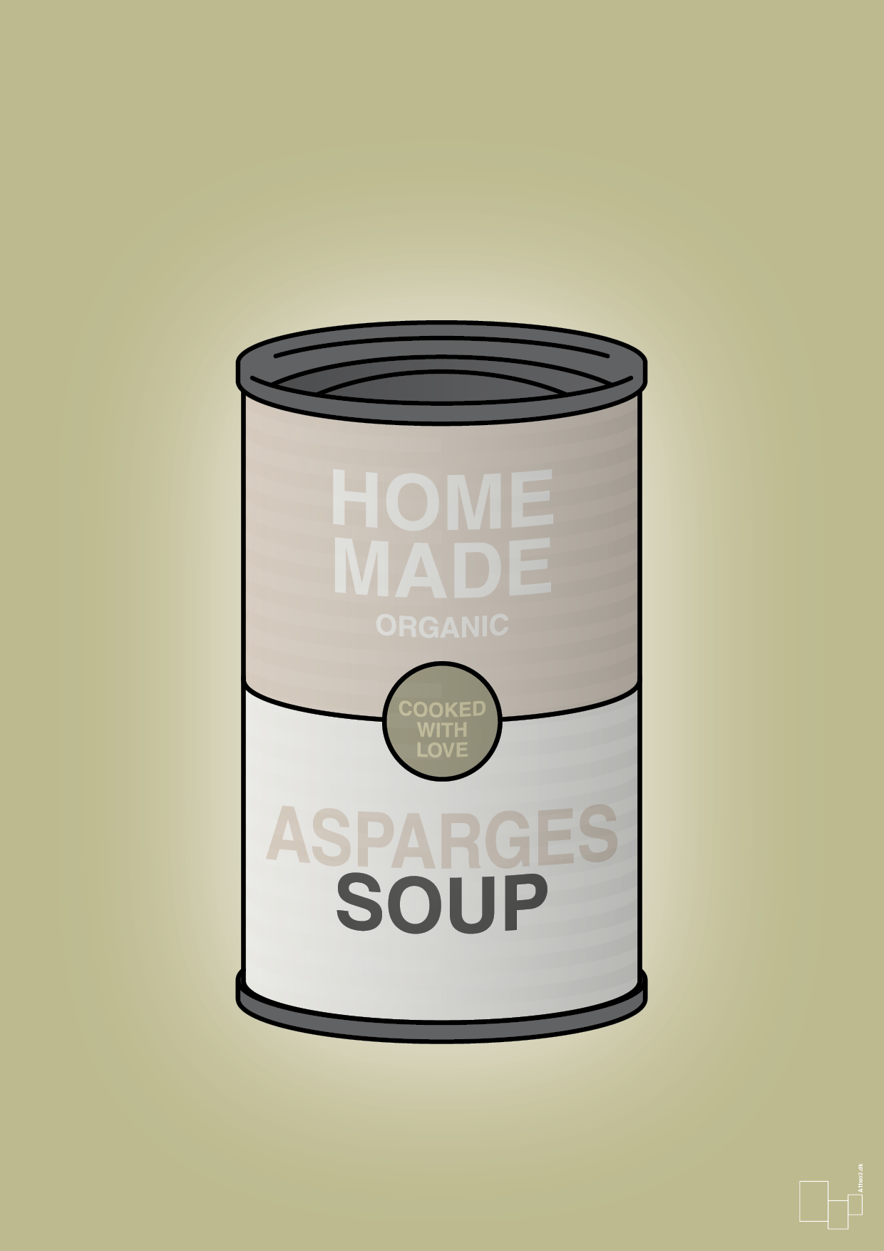 plakat: dåse med asparges soup - back to nature-Dåser-A1two3