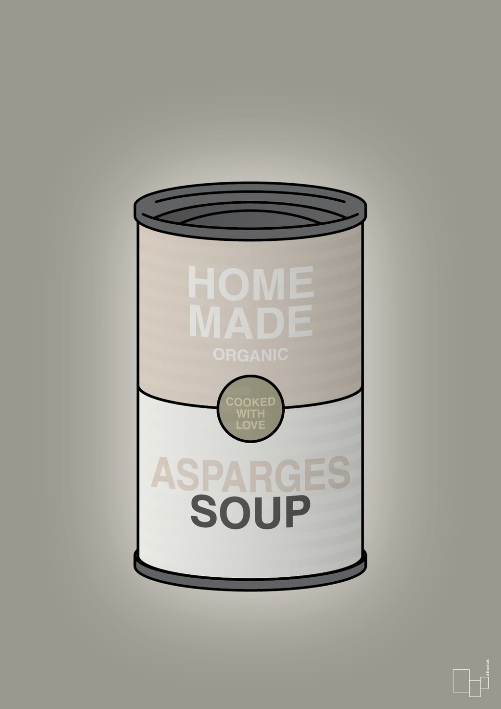 plakat: dåse med asparges soup - battleship gray-Dåser-A1two3