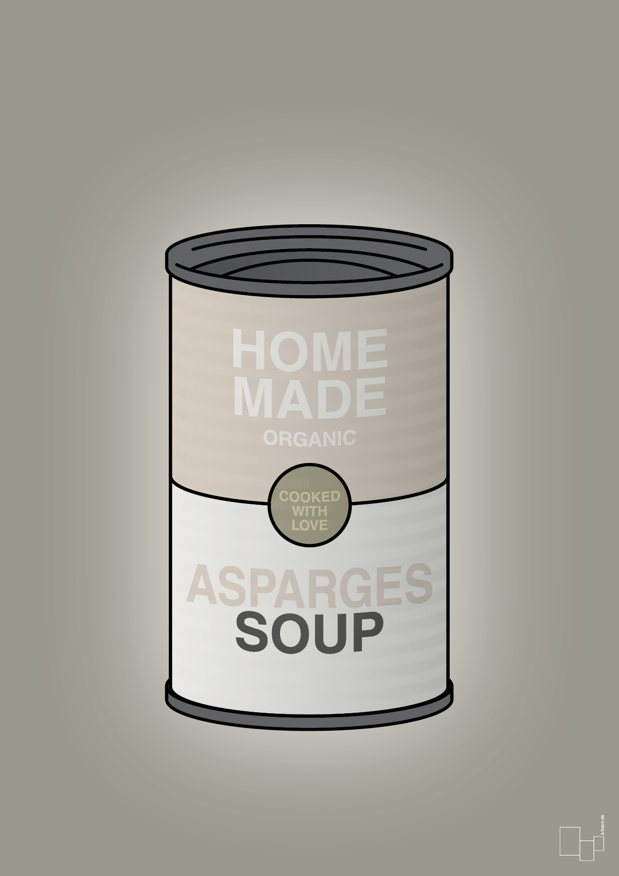 plakat: dåse med asparges soup - battleship gray-Dåser-A1two3