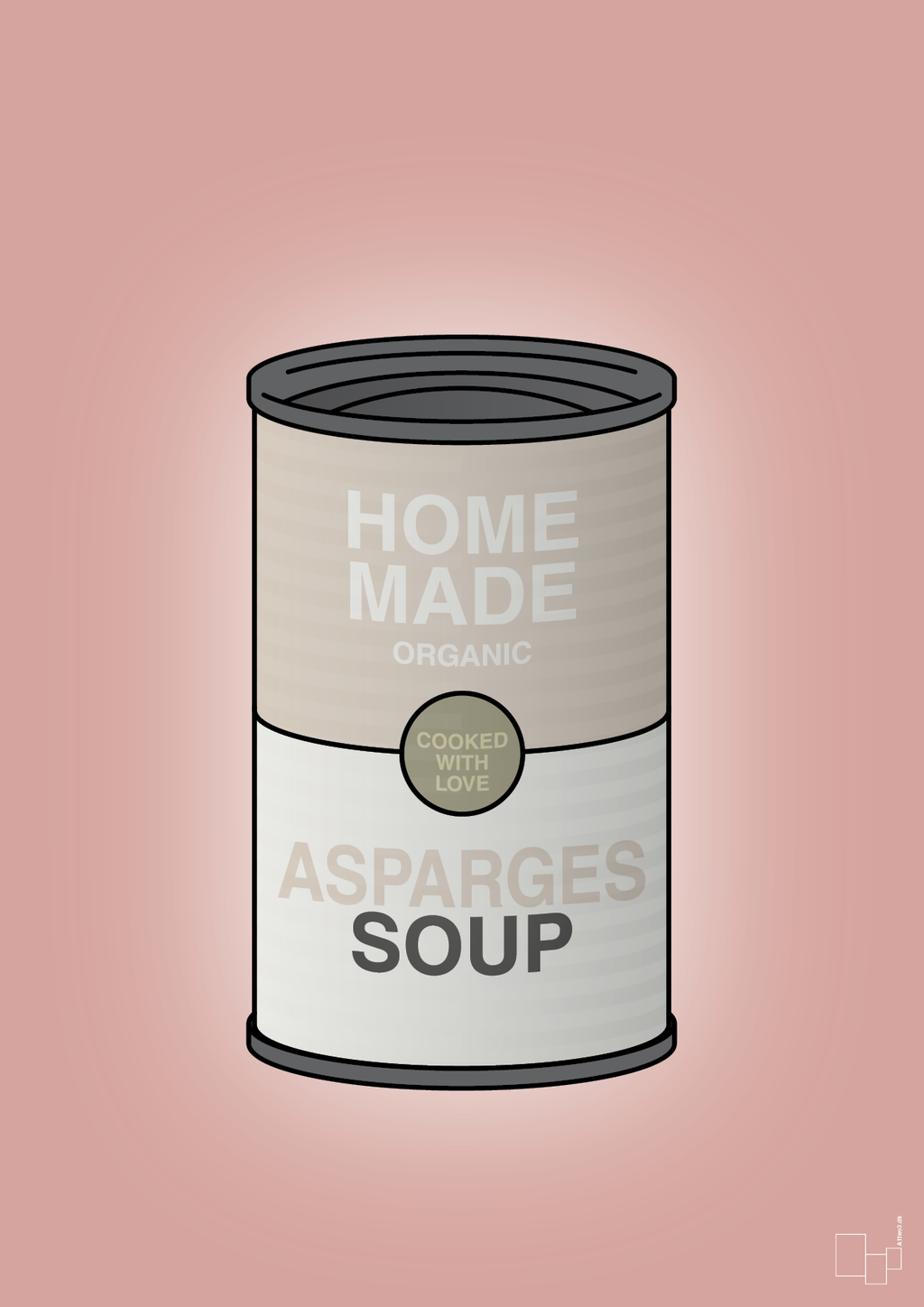 plakat: dåse med asparges soup - bubble shell-Dåser-A1two3