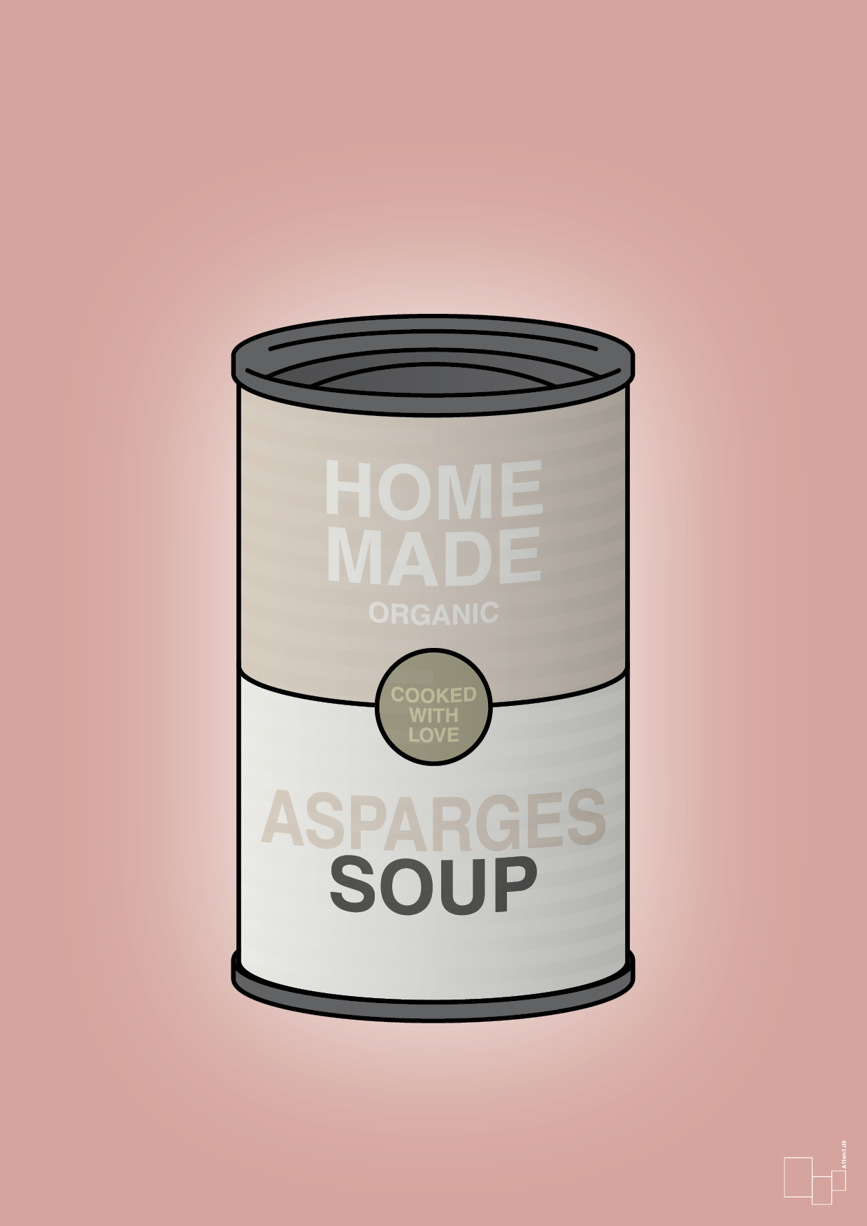 plakat: dåse med asparges soup - bubble shell-Dåser-A1two3
