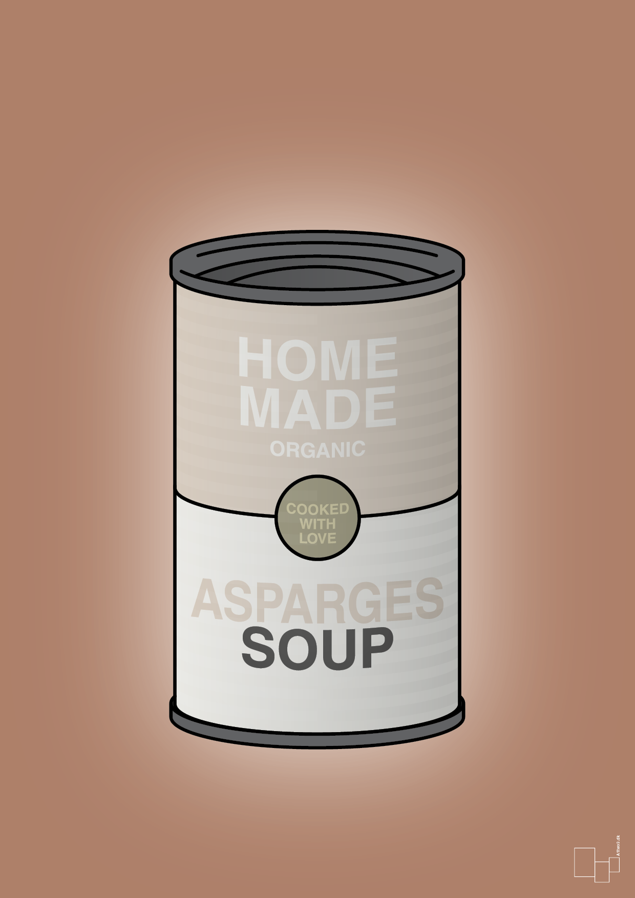 plakat: dåse med asparges soup - cider spice-Dåser-A1two3