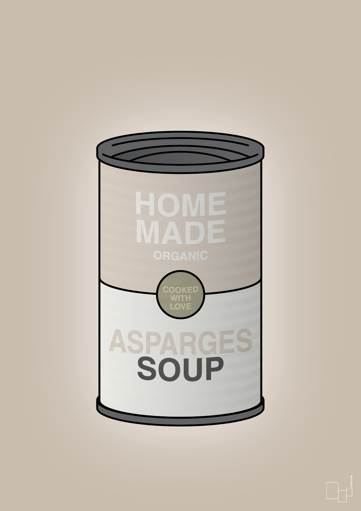 plakat: dåse med asparges soup - creamy mushroom-Dåser-A1two3