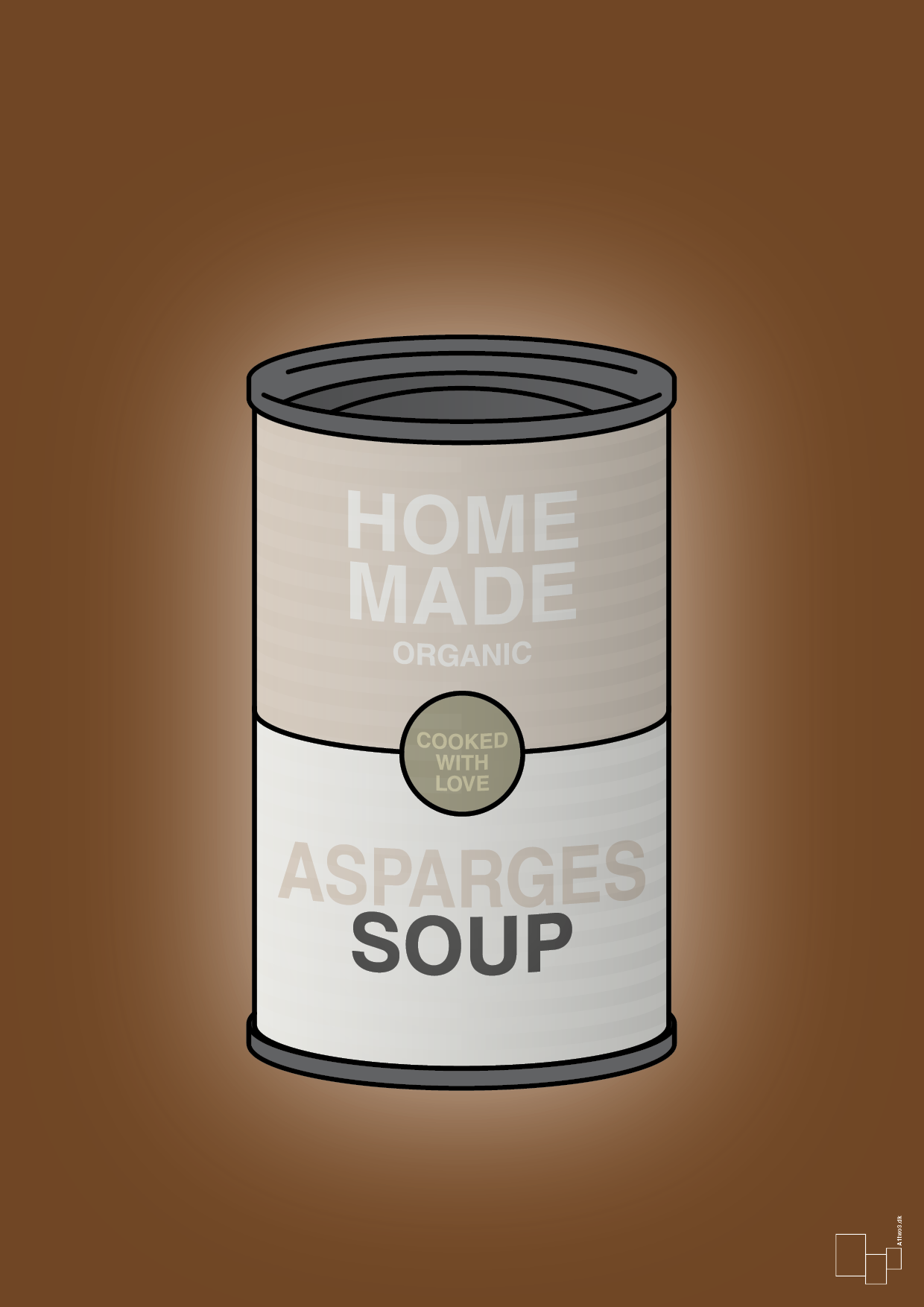 plakat: dåse med asparges soup - dark brown-Dåser-A1two3