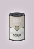 plakat: dåse med asparges soup - dusty lilac-Dåser-A1two3