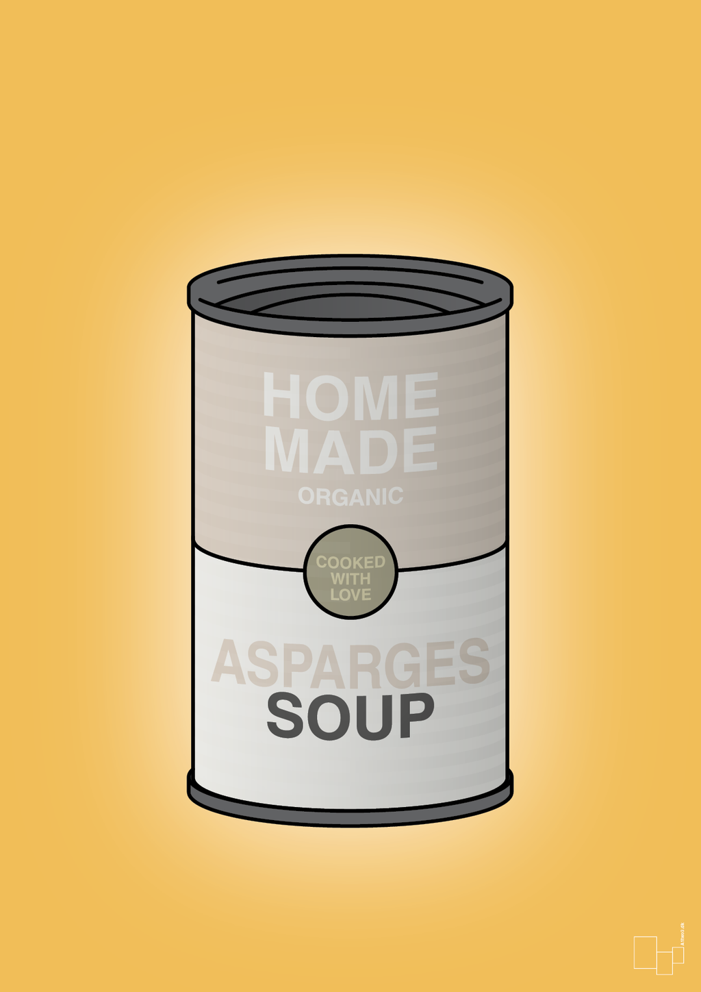 plakat: dåse med asparges soup - honeycomb-Dåser-A1two3