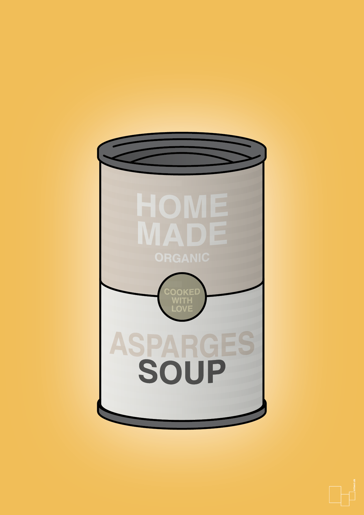 plakat: dåse med asparges soup - honeycomb-Dåser-A1two3