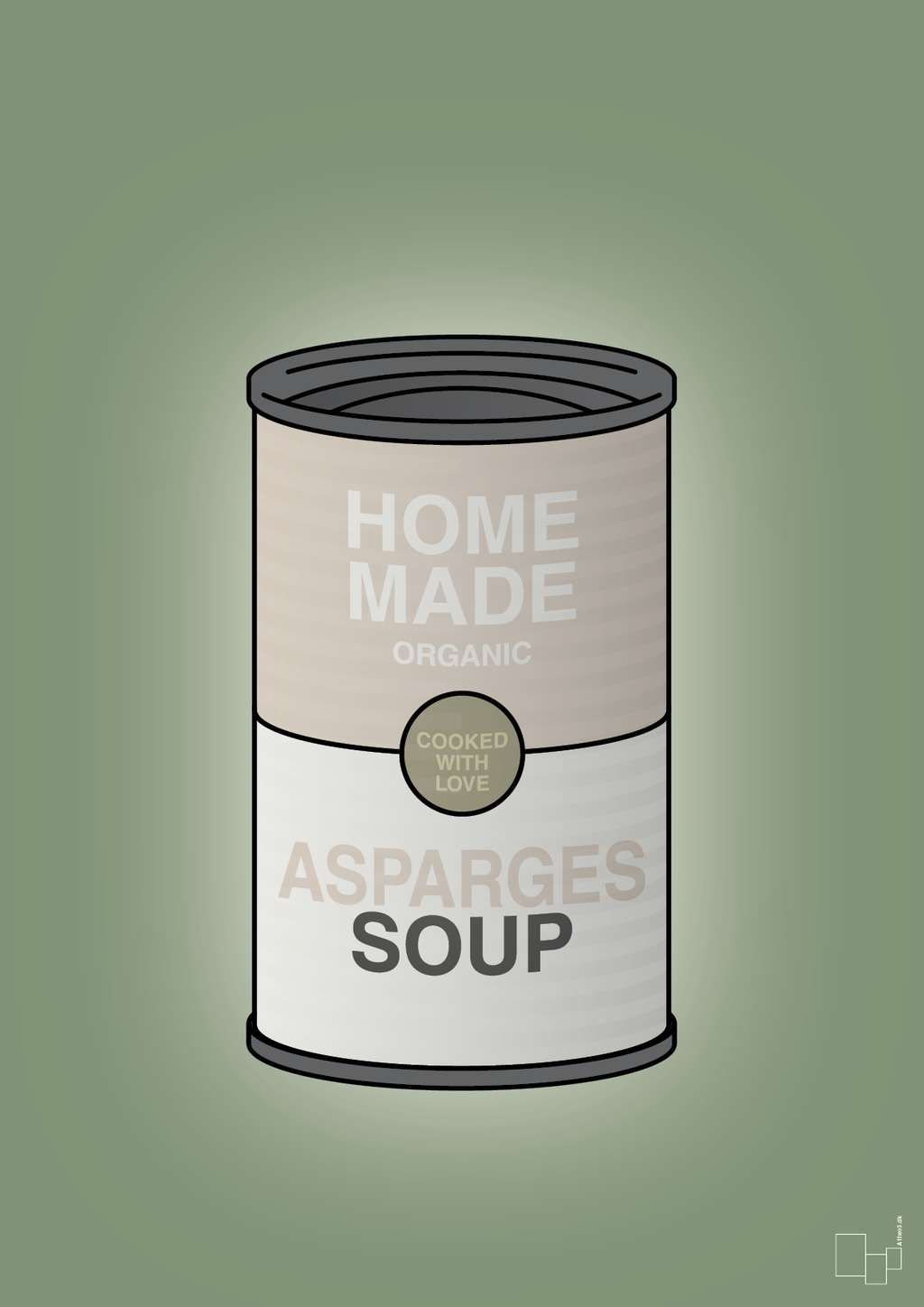 plakat: dåse med asparges soup - jade-Dåser-A1two3