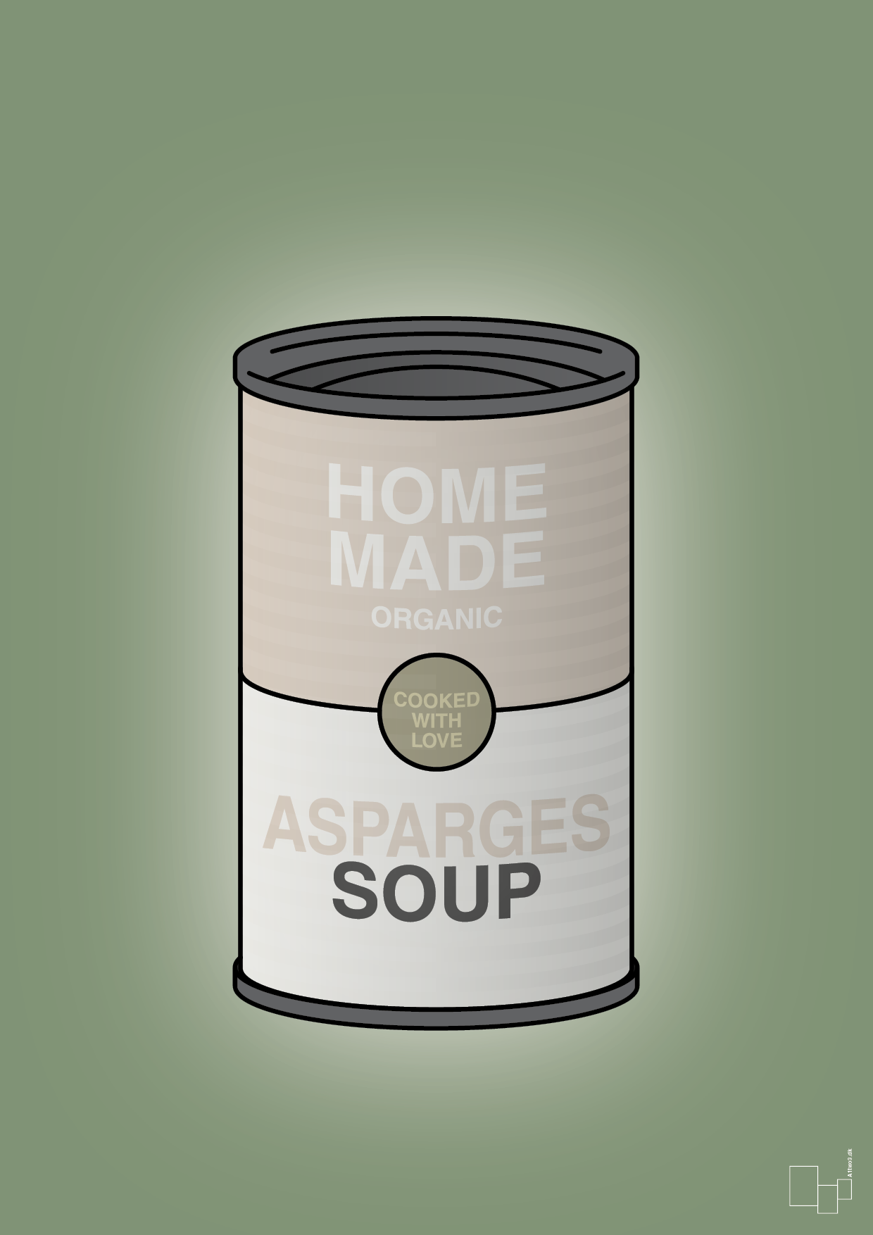 plakat: dåse med asparges soup - jade-Dåser-A1two3