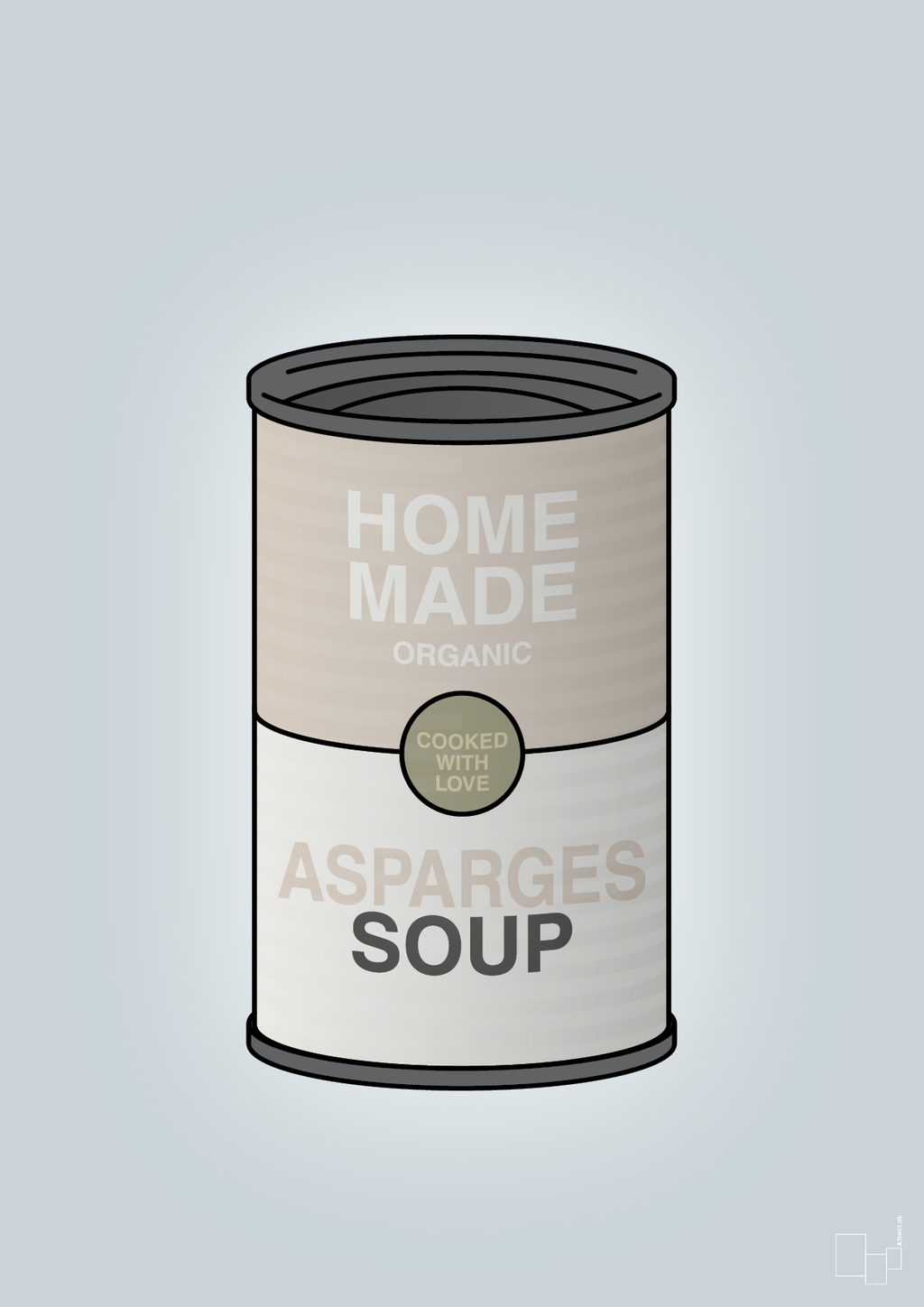 plakat: dåse med asparges soup - light drizzle-Dåser-A1two3