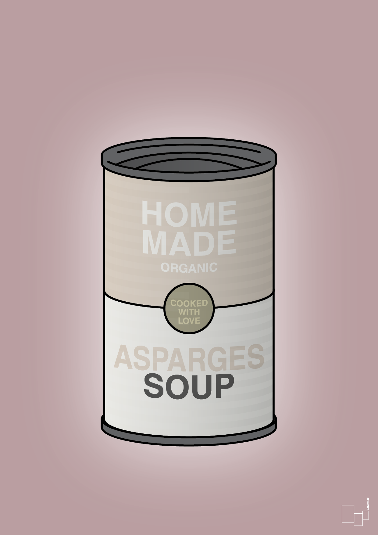 plakat: dåse med asparges soup - light rose-Dåser-A1two3