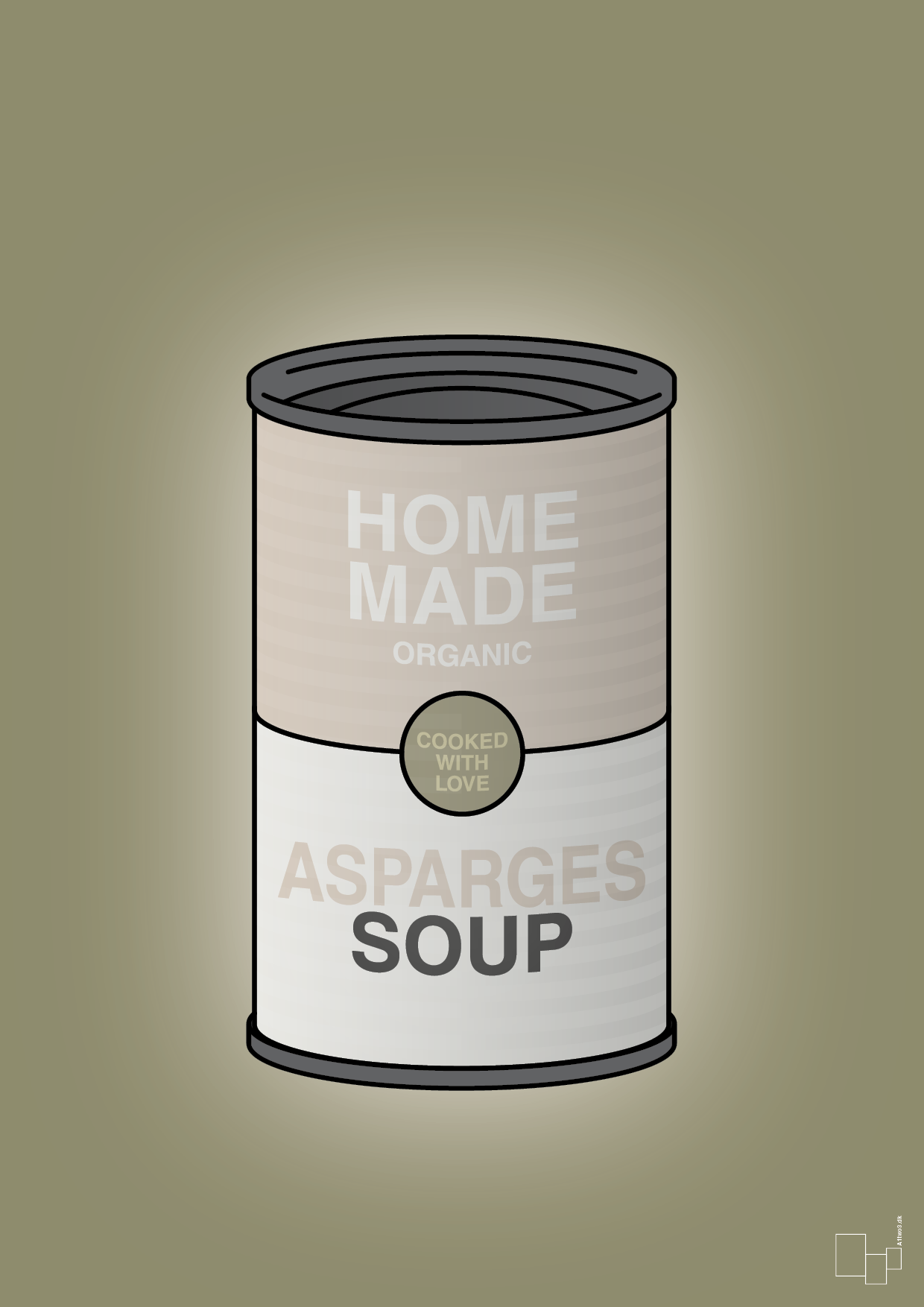 plakat: dåse med asparges soup - misty forrest-Dåser-A1two3