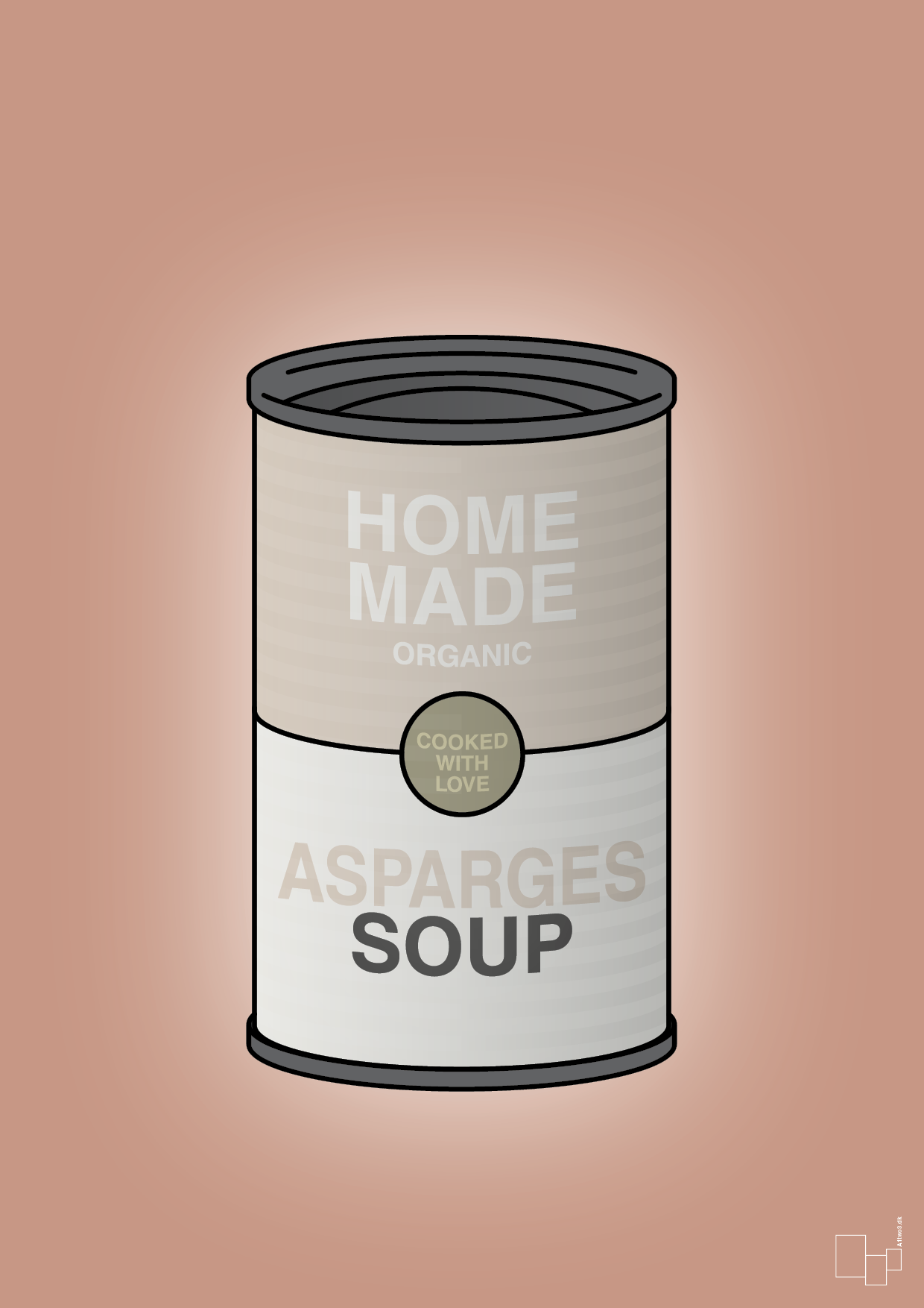 plakat: dåse med asparges soup - powder-Dåser-A1two3