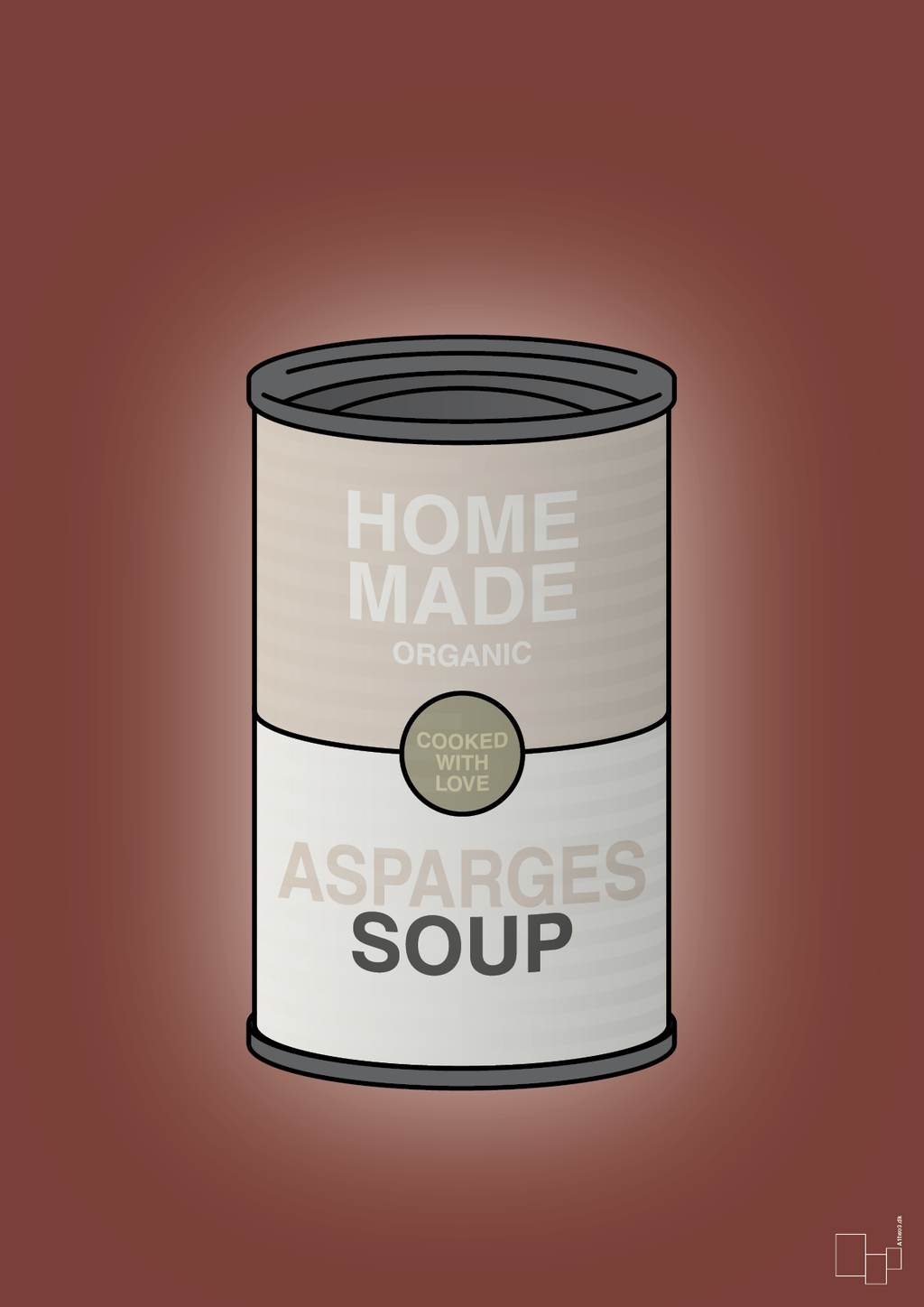 plakat: dåse med asparges soup - red pepper-Dåser-A1two3
