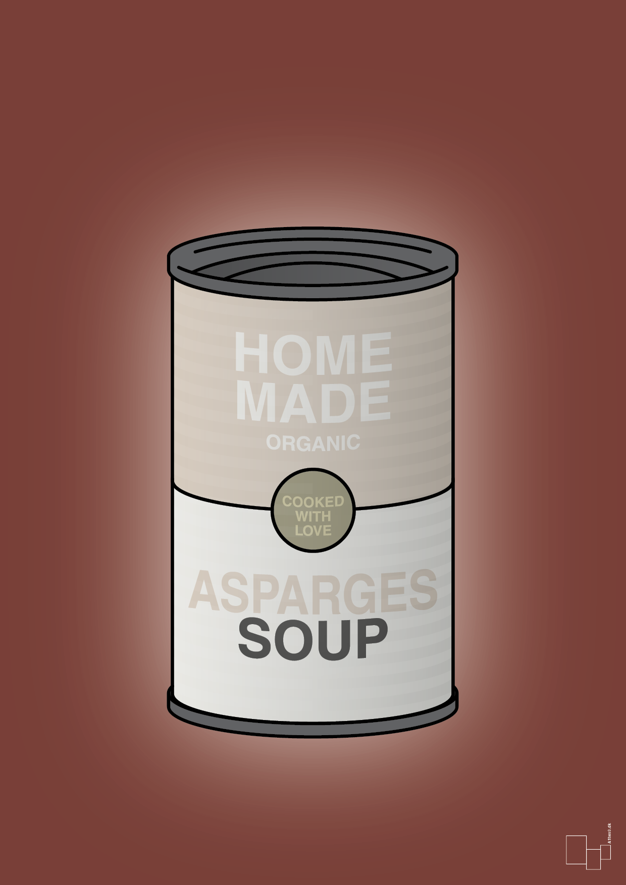 plakat: dåse med asparges soup - red pepper-Dåser-A1two3